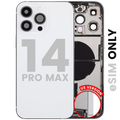 Back Cover/Frame with Charging Port Flex & Small Parts for iPhone 14 Pro Max (US Version) (Used OEM Pull, Quality B) (Silver)