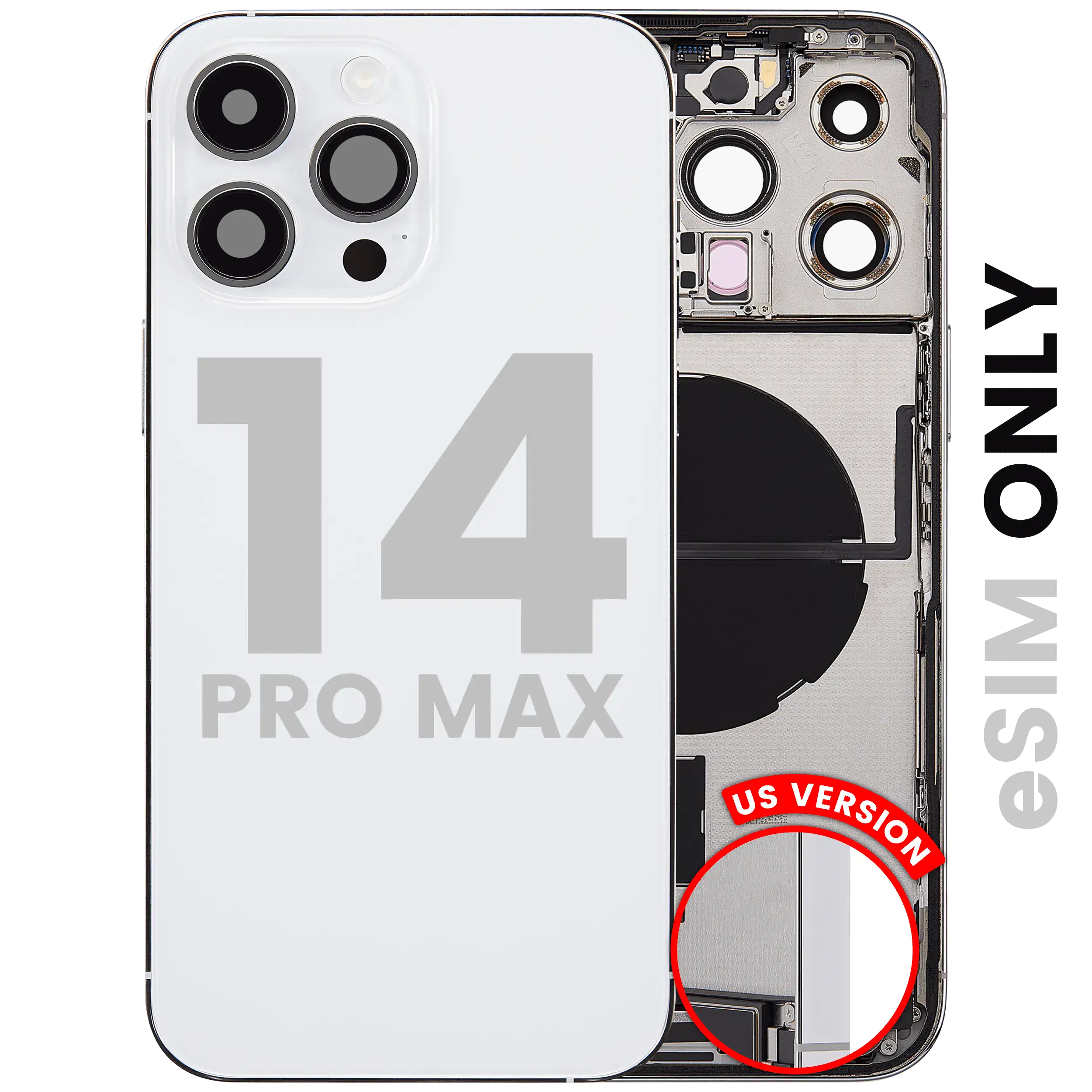 Original Apple-Ausbau B gebraucht – iPhone 14 Pro Max Backcover/Rahmen Silber