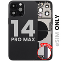 Back Cover/Frame with Charging Port Flex Cable and Small Parts for iPhone 14 Pro Max (US Version) (Used OEM Pull, Quality B) (Space Black)