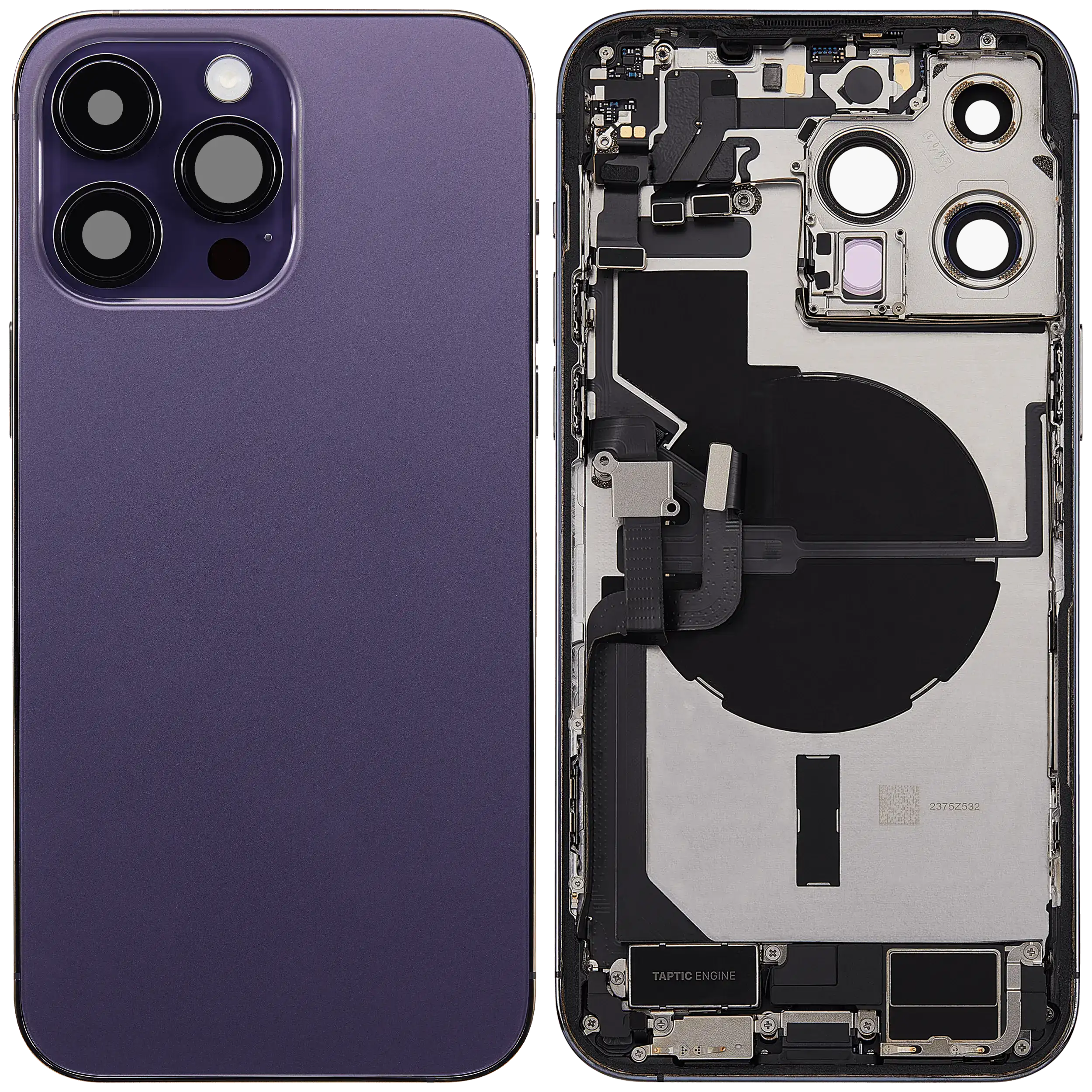 Original Apple-Ausbau A gebraucht – iPhone 14 Pro Backcover/Rahmen Deep Violett