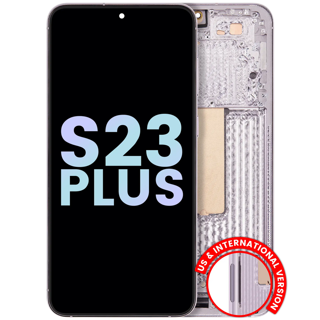 OLED-Display mit Rahmen Samsung Galaxy S23 Plus Lavender Service Pack