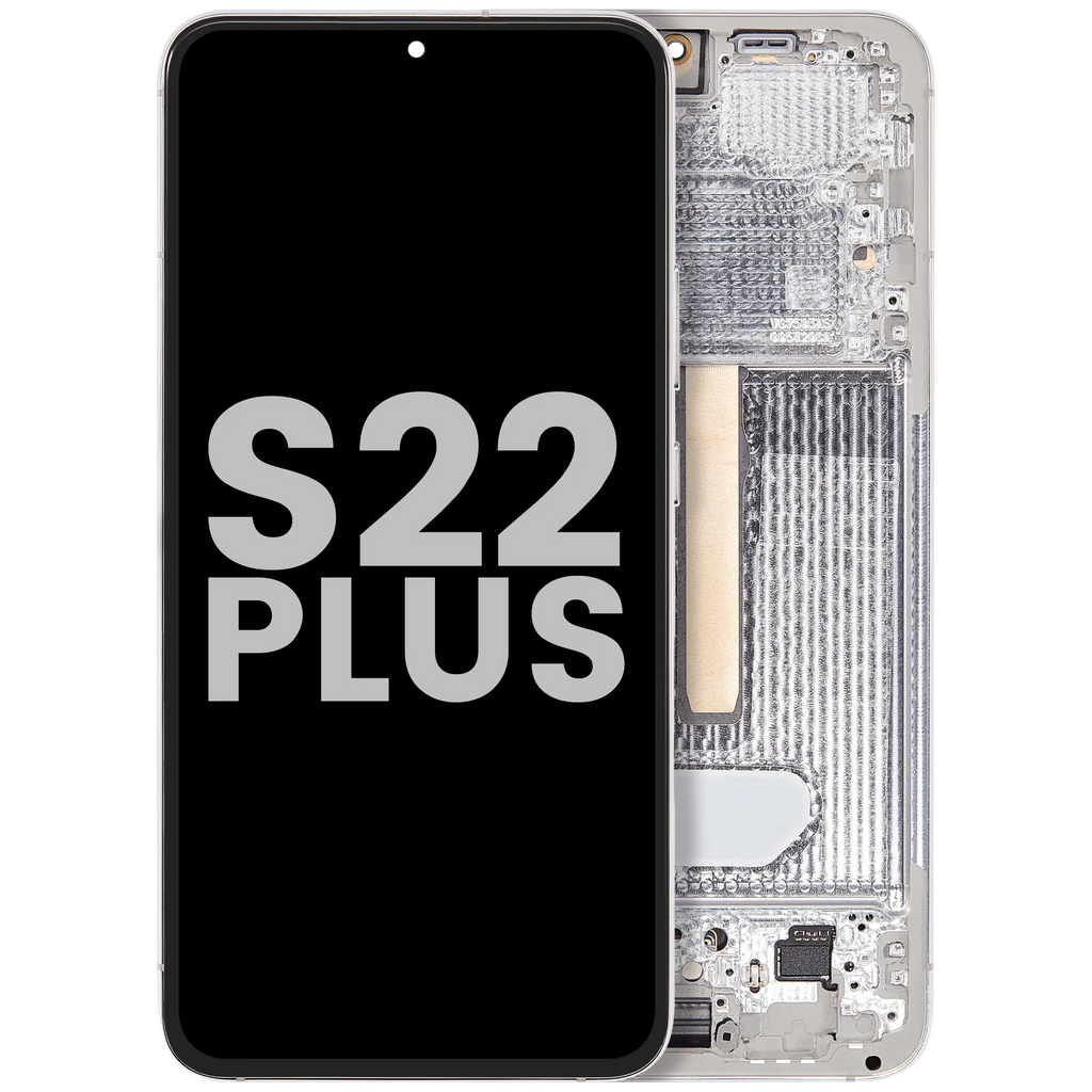 OLED Display with Frame for Samsung Galaxy S22 Plus 5G (Used OEM Pull, Quality B/C) (White)