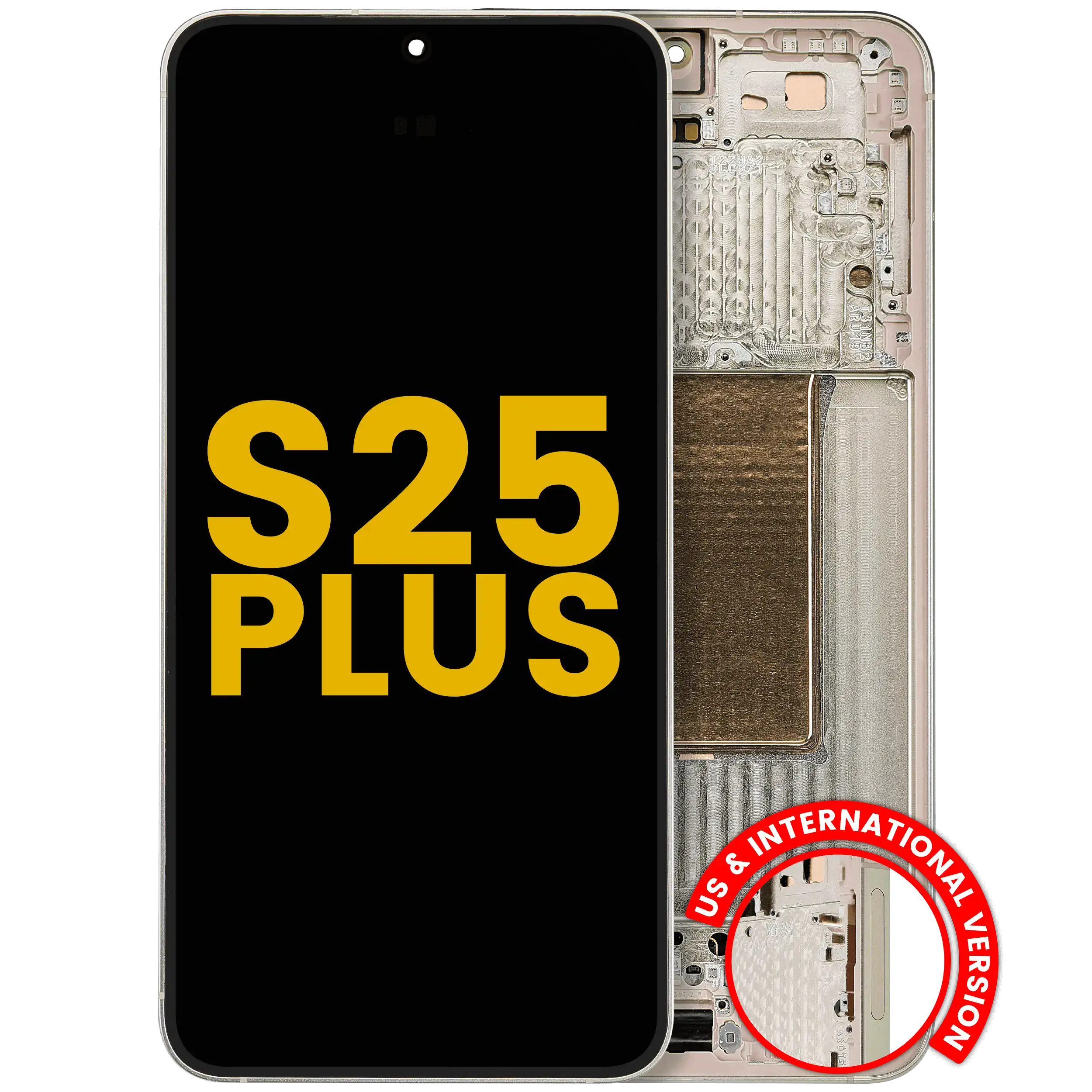 OLED-Display mit Rahmen Samsung S25 Plus Refurbished Pink Gold