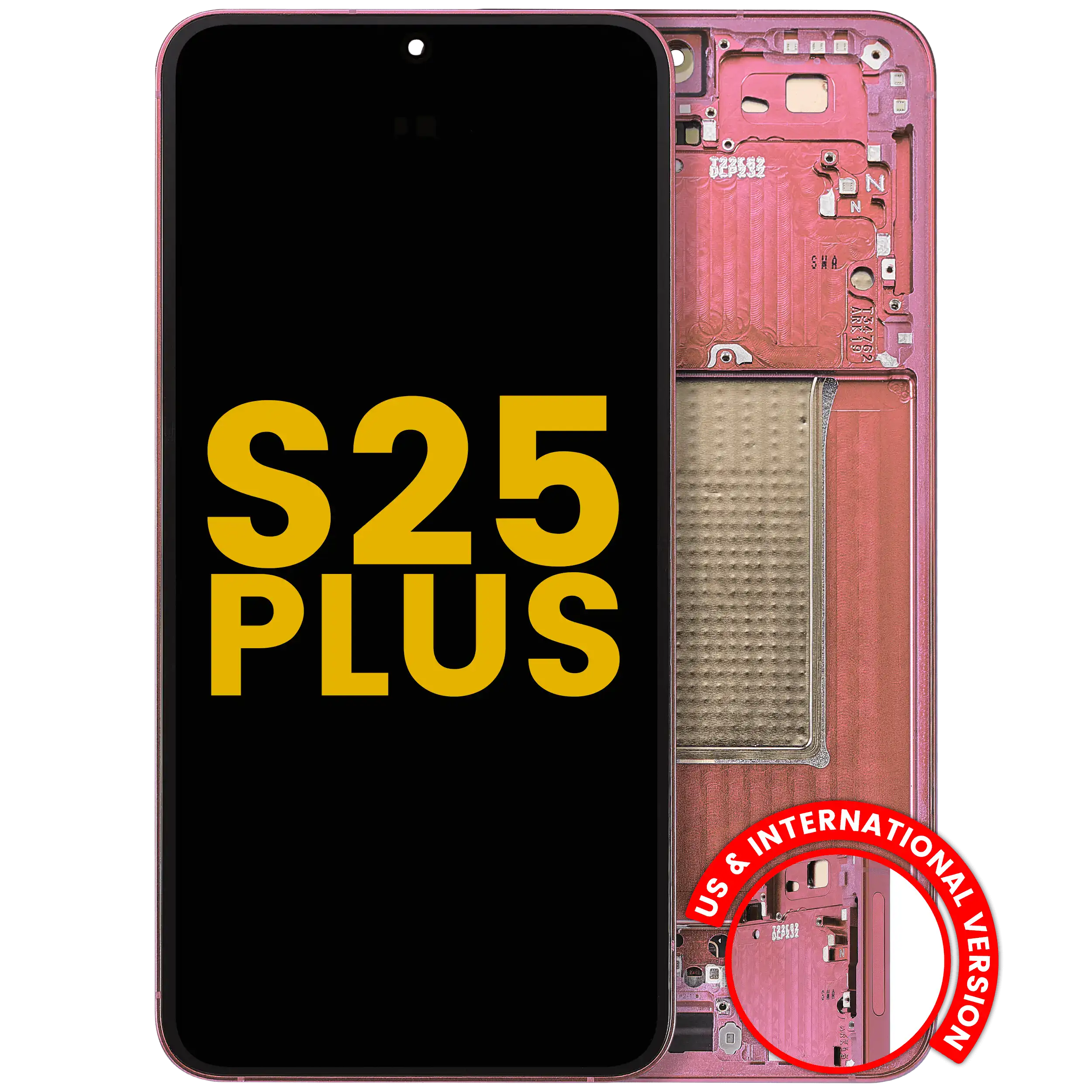 OLED-Display mit Rahmen Samsung Galaxy S25 Plus Coral Rot Refurbished