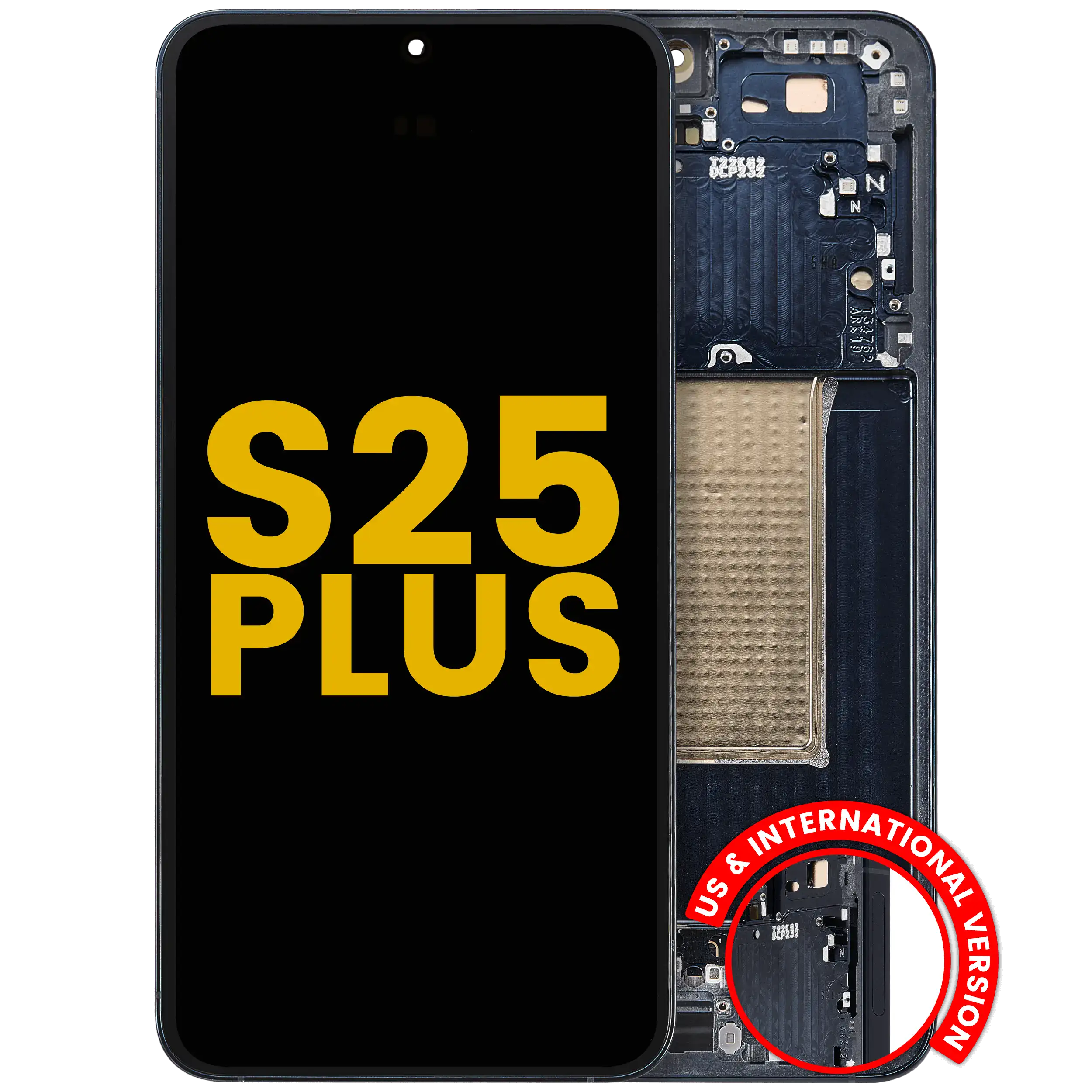 OLED-Display mit Rahmen Samsung Galaxy S25 Plus Refurbished Blau Schwarz