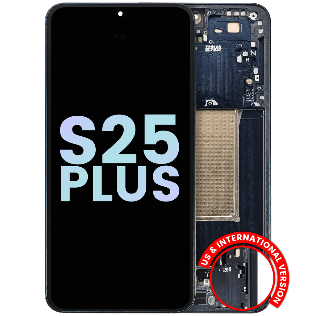 OLED-Display m. Rahmen für Samsung Galaxy S25 Plus 5G (Service Pack, Blue Black)