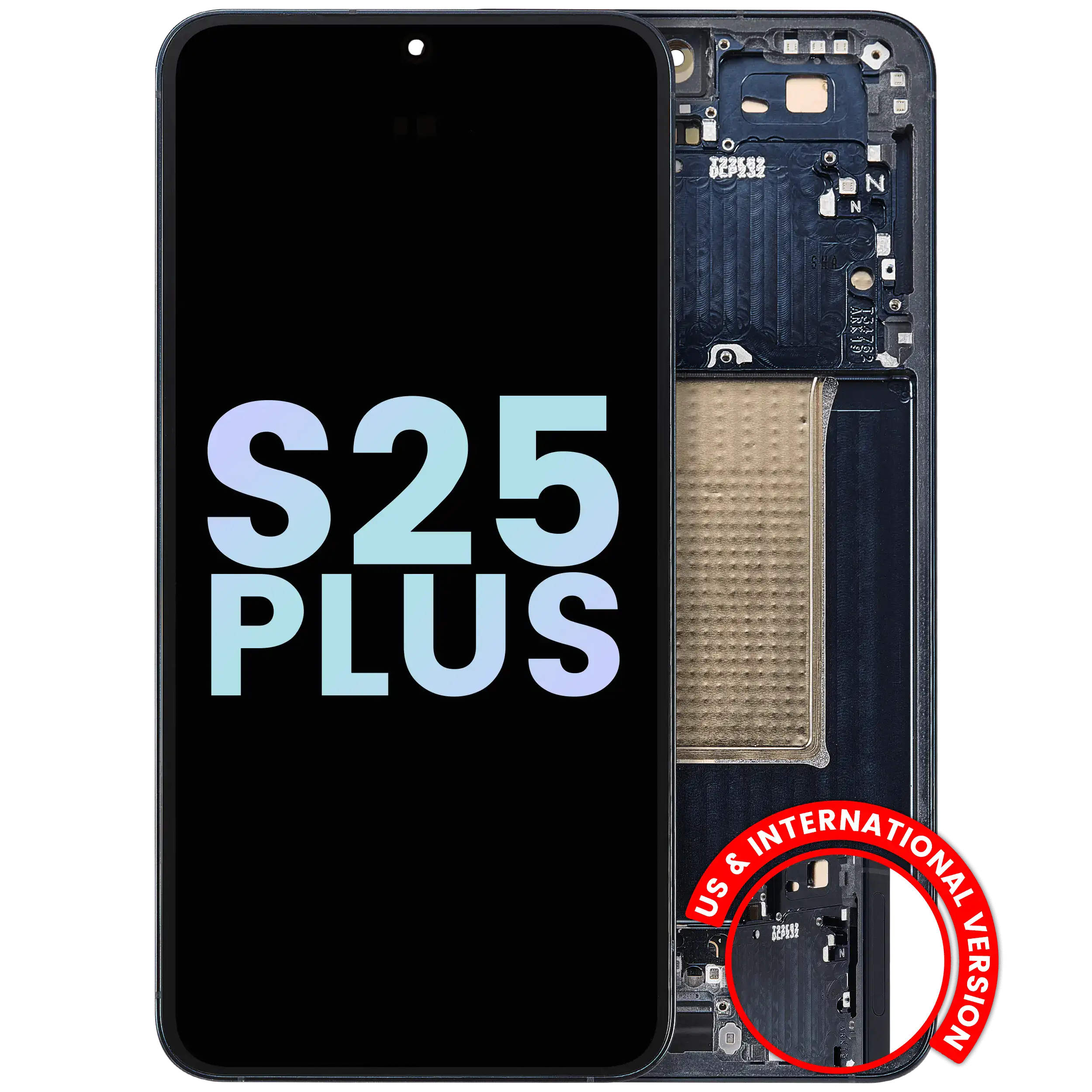 OLED-Display m. Rahmen für Samsung Galaxy S25 Plus 5G (Service Pack, Blue Black)