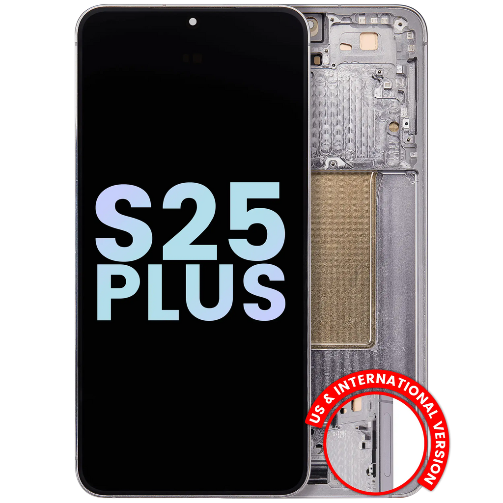 OLED Display with Frame for Samsung Galaxy S25 Plus 5G (US & International Version) (Service Pack) (Silver Shadow)