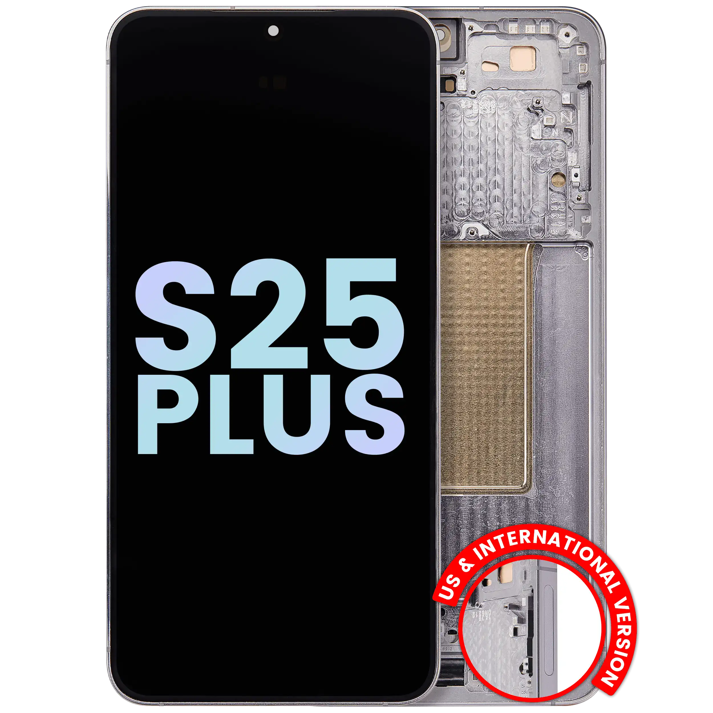 OLED Display with Frame for Samsung Galaxy S25 Plus 5G (US & International Version) (Service Pack) (Silver Shadow)
