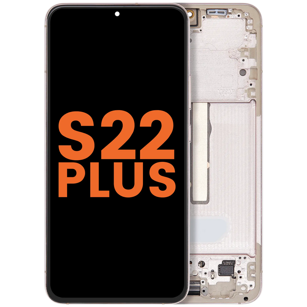 OLED-Display mit Rahmen für Samsung Galaxy S22 Plus 5G (Blemish: Qualität A) (Pink Gold)