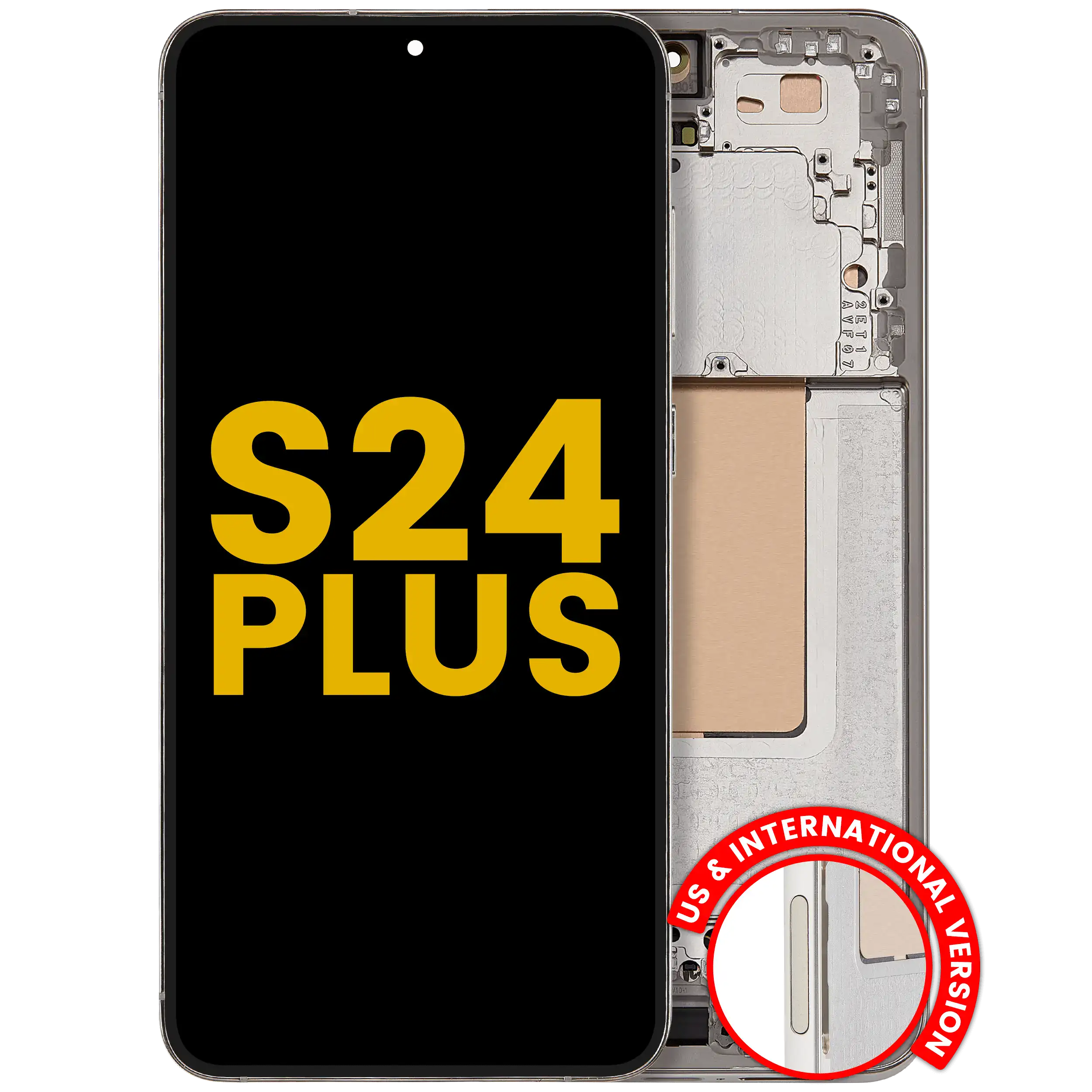 OLED-Display mit Rahmen für Samsung Galaxy S24+ Generalüberholt Amber Yellow