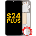 OLED-Display mit Rahmen für Samsung Galaxy S24+ Refurbished Marble Grey