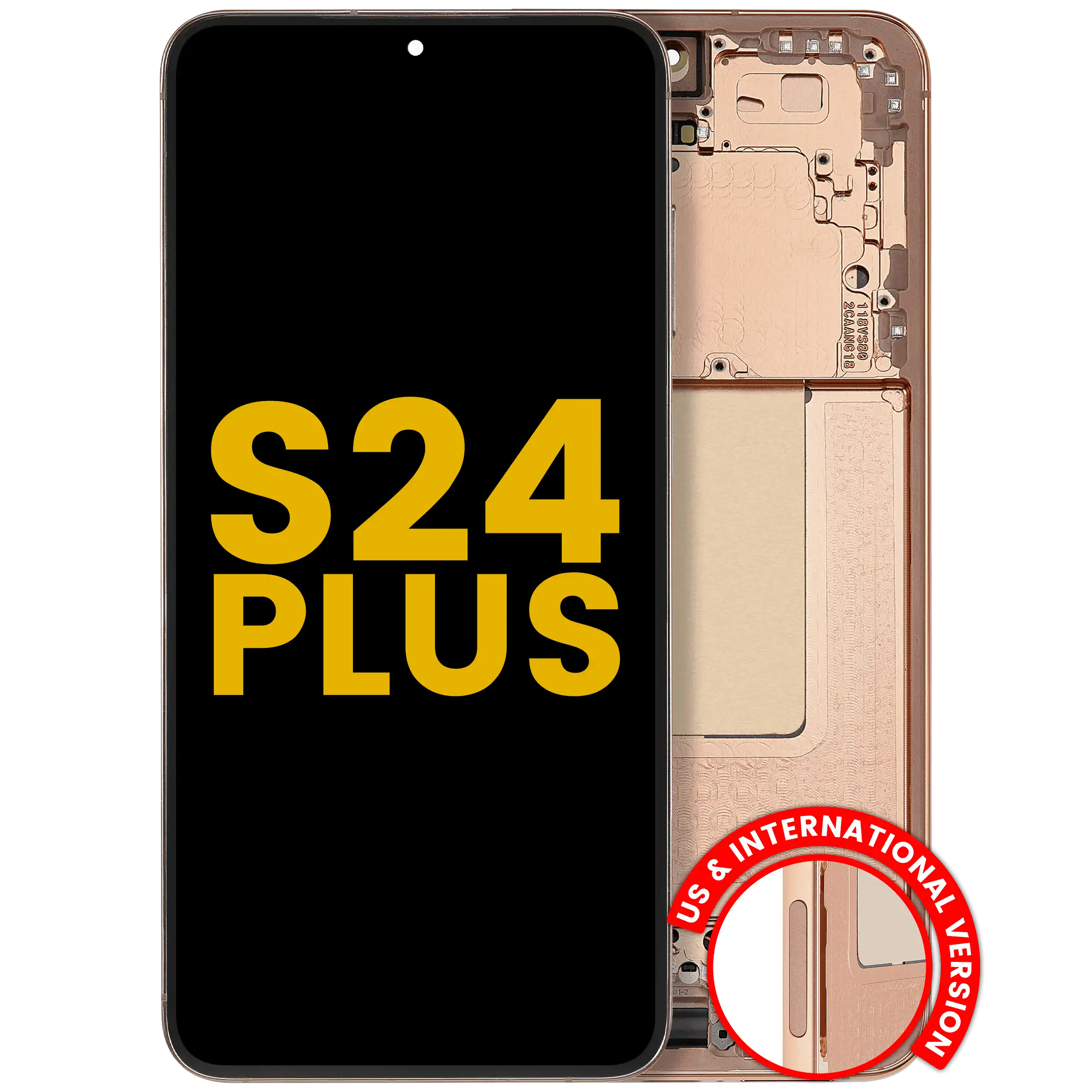 OLED Display with Frame for Samsung Galaxy S24 Plus 5G (US & International Version) (Refurbished) (Sandstone Orange)