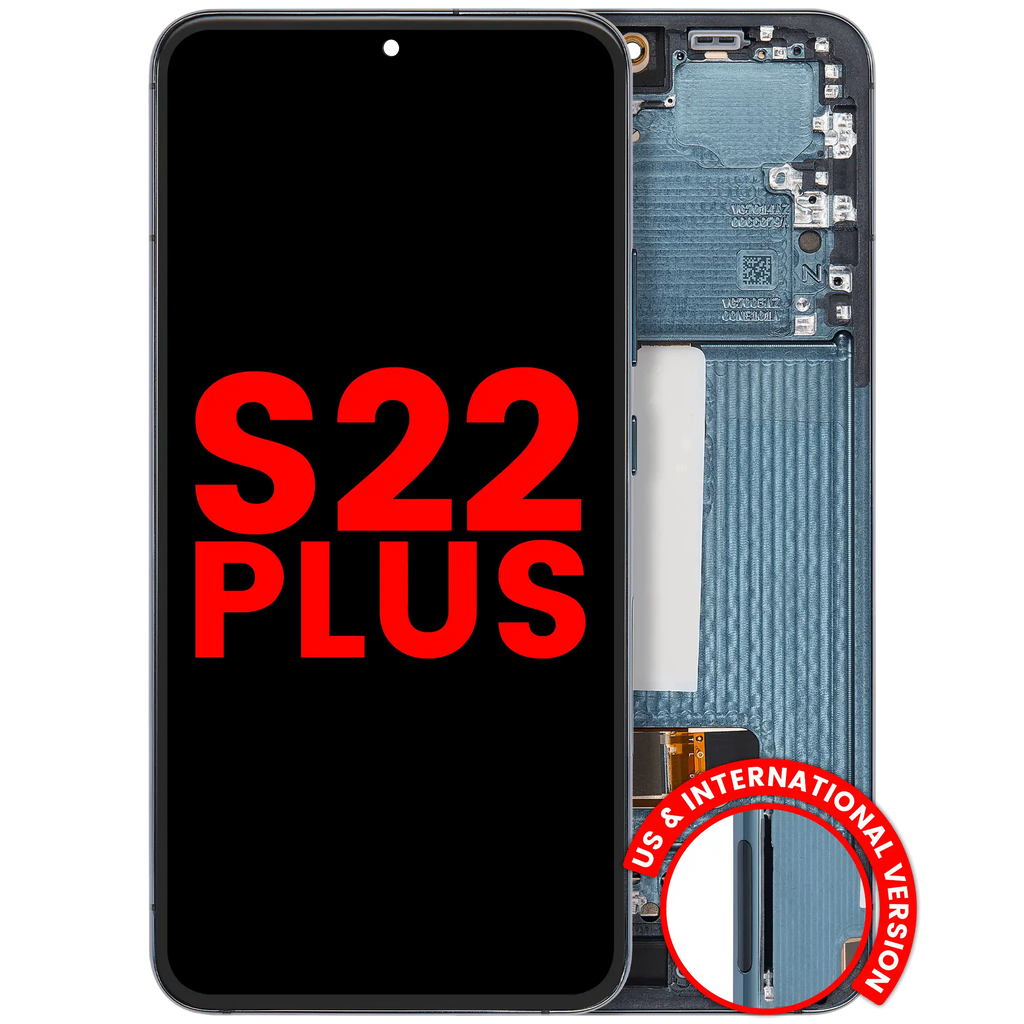 OLED-Display mit Rahmen für Samsung Galaxy S22 Plus Grün Aftermarket Plus