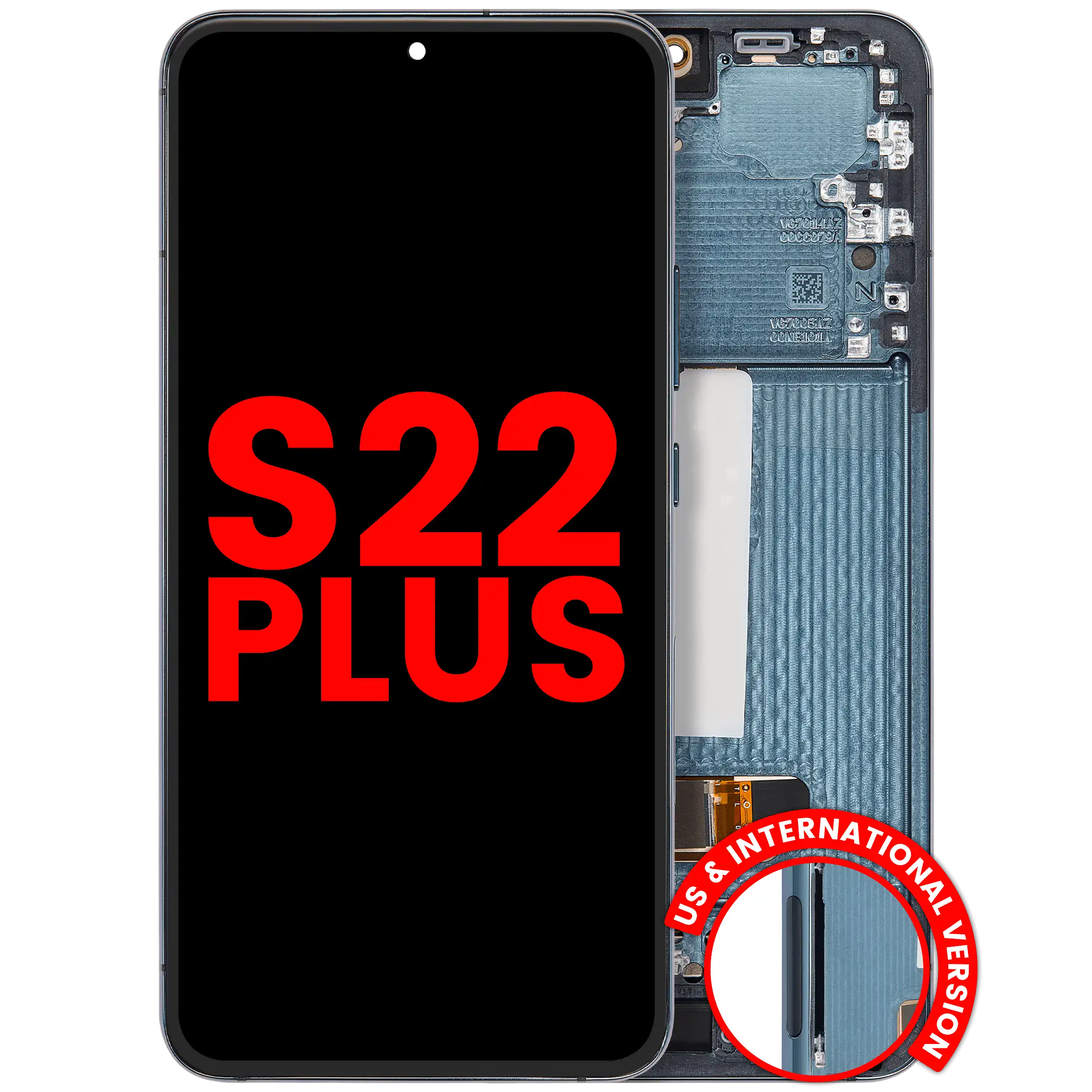 OLED-Display mit Rahmen für Samsung Galaxy S22 Plus Grün Aftermarket Plus