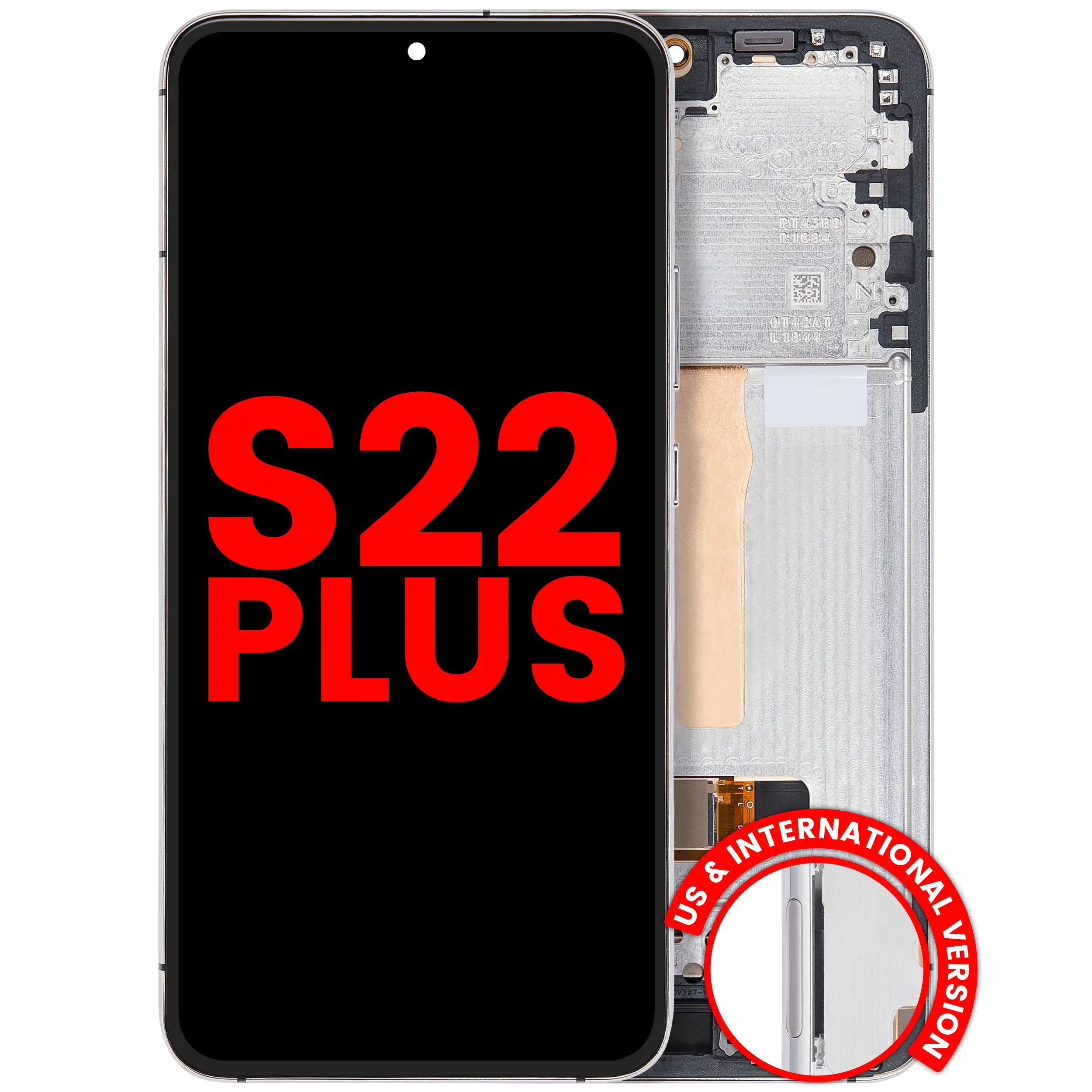 OLED-Display mit Rahmen Galaxy S22 Plus Weiß Aftermarket Plus