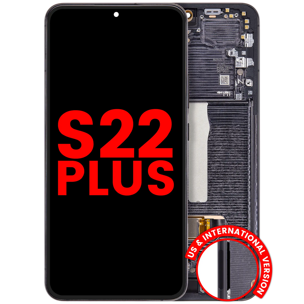 Samsung Galaxy S22 Plus OLED-Display mit Rahmen – Phantom Black (Aftermarket Plu