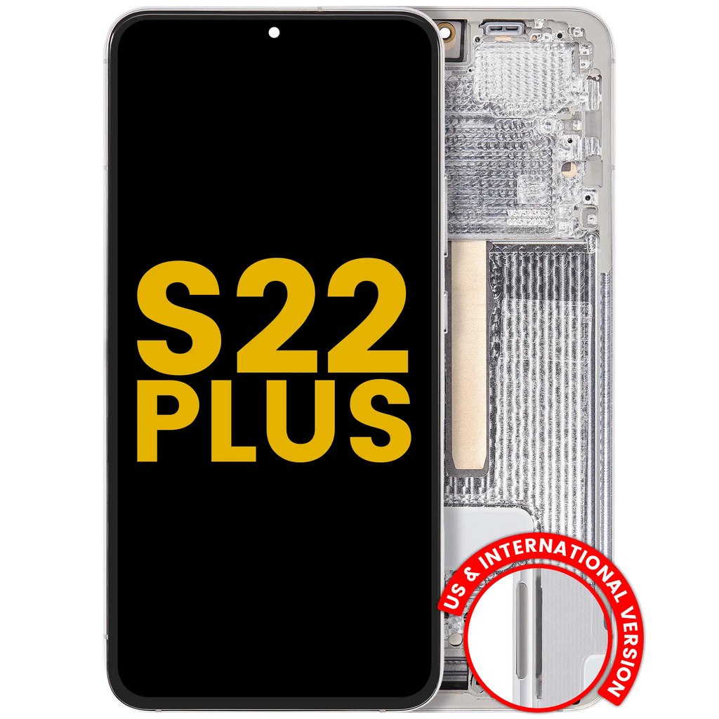 OLED-Display mit Rahmen für Samsung Galaxy S22 Plus Refurbished Weiß