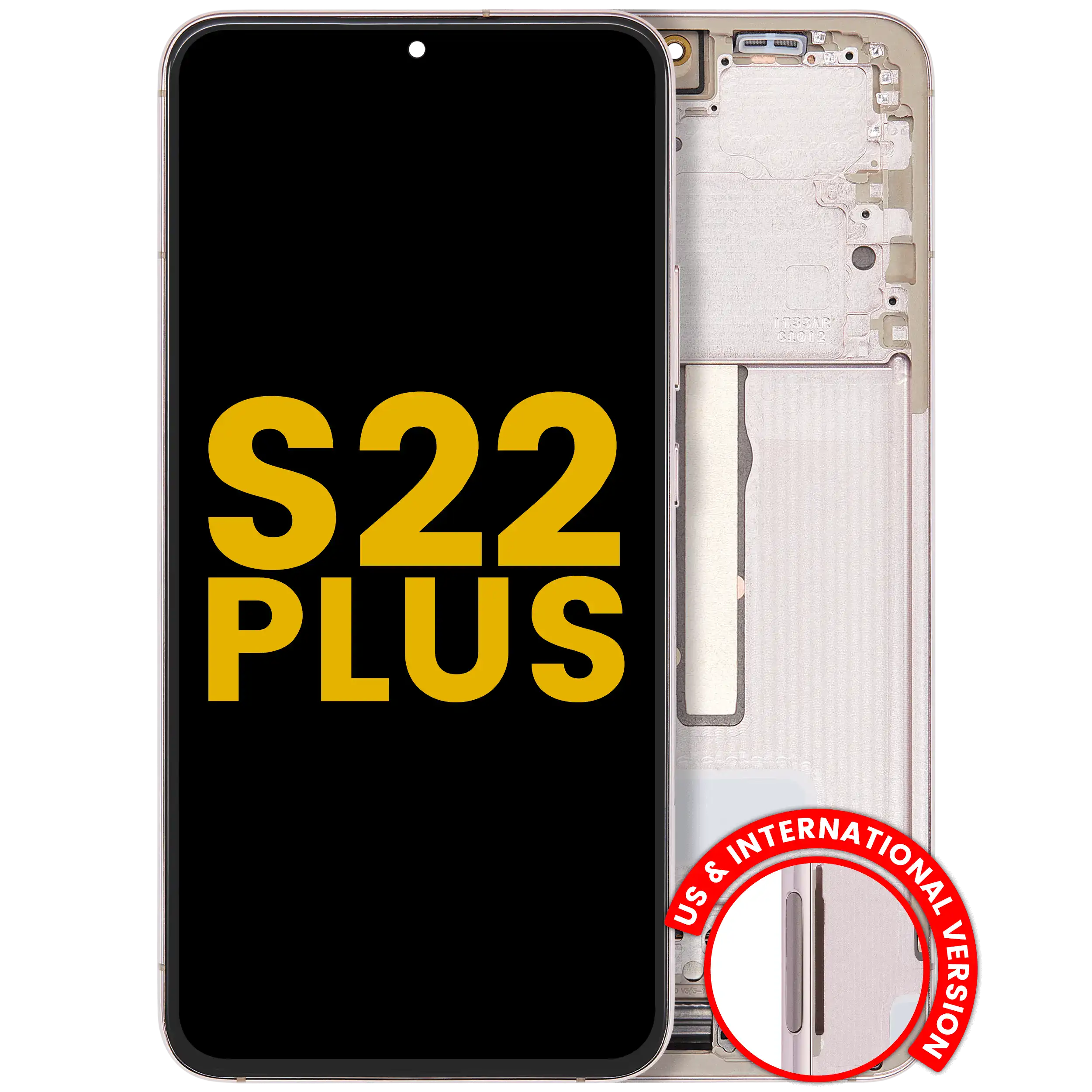 OLED Display with Frame for Samsung Galaxy S22 Plus 5G (US & International Version) (Refurbished) (Pink Gold/Violet)
