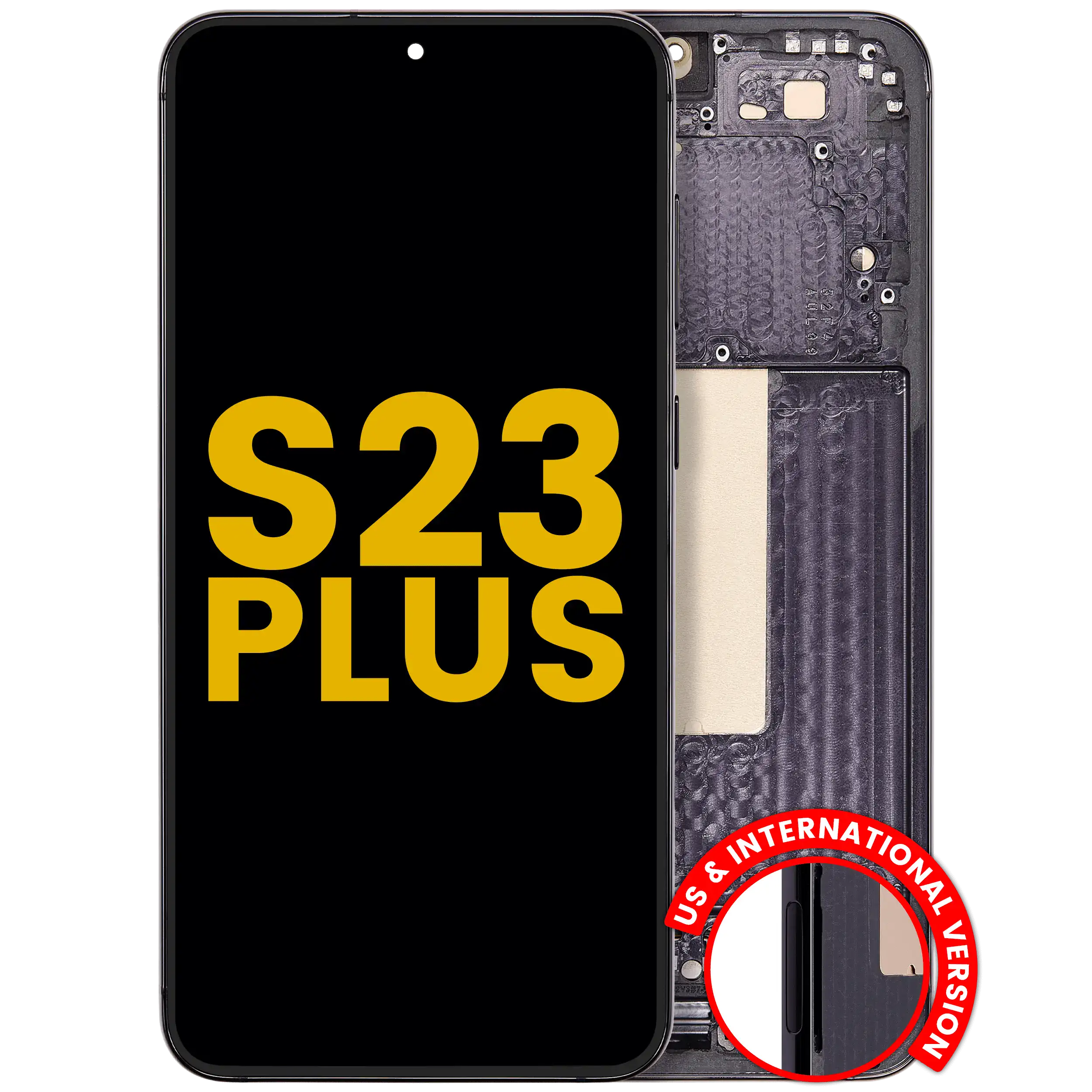 OLED Display with Frame for Samsung Galaxy S23 Plus 5G (US & International) (Refurbished) (Phantom Black)