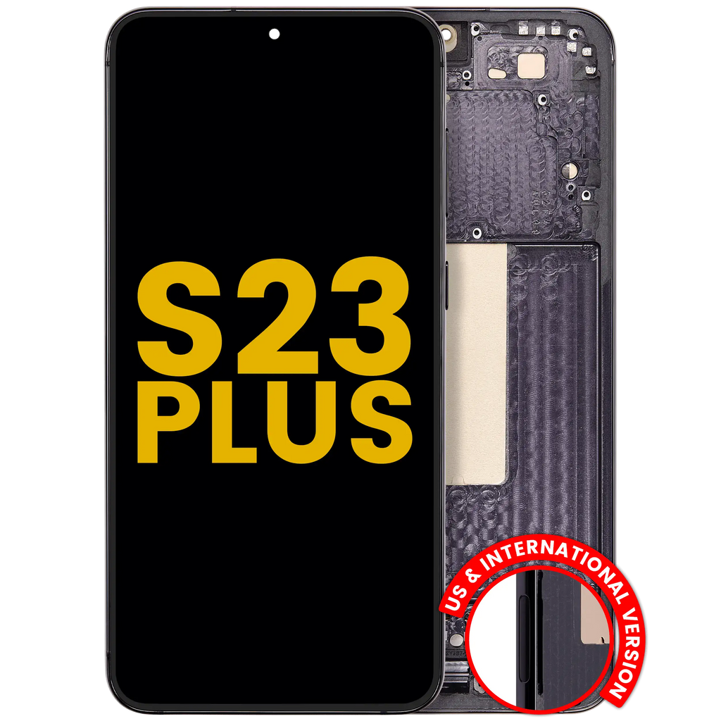 OLED Display with Frame for Samsung Galaxy S23 Plus 5G (US & International) (Refurbished) (Phantom Black)