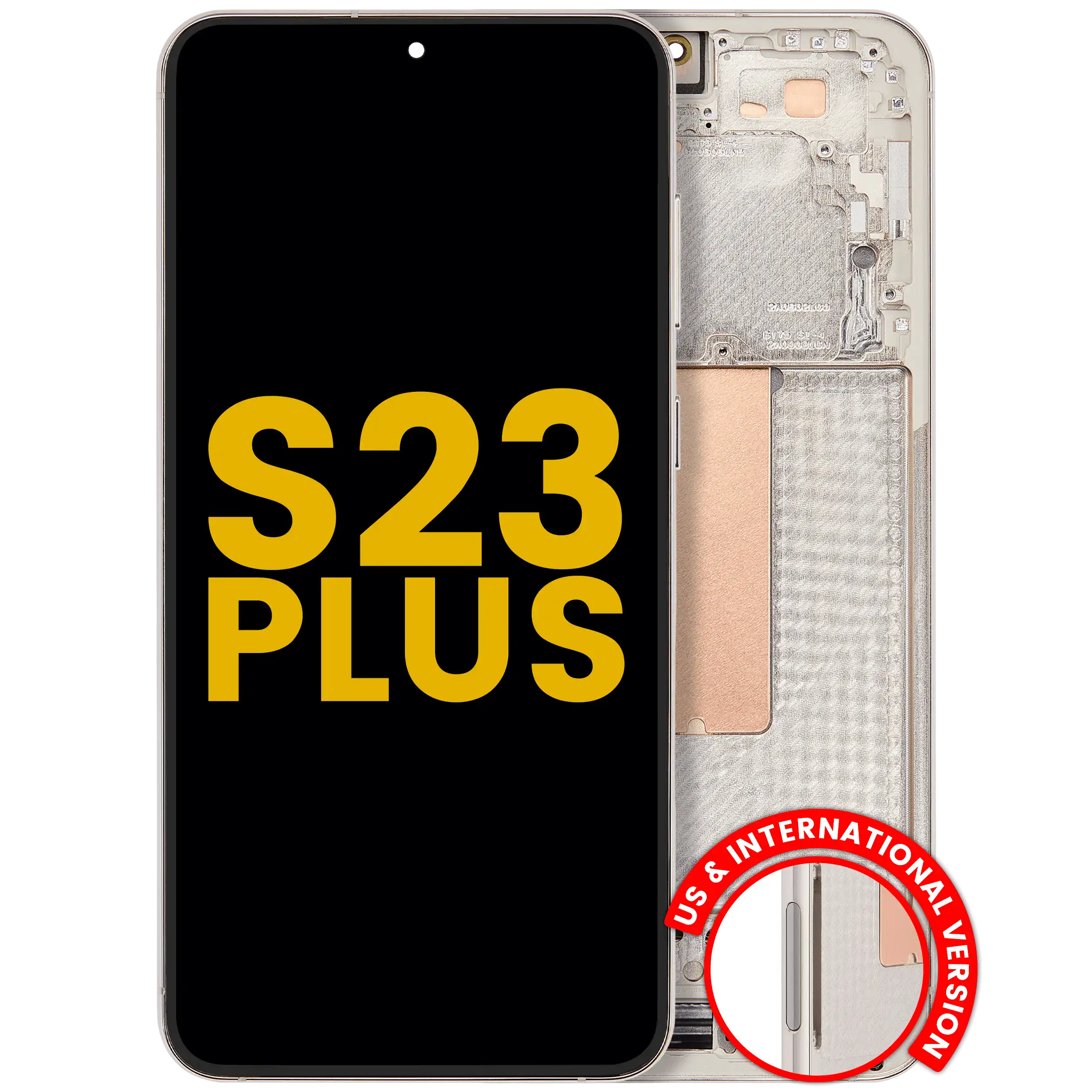 OLED Display with Frame for Samsung Galaxy S23 Plus 5G (US & International) (Refurbished) (Cream)