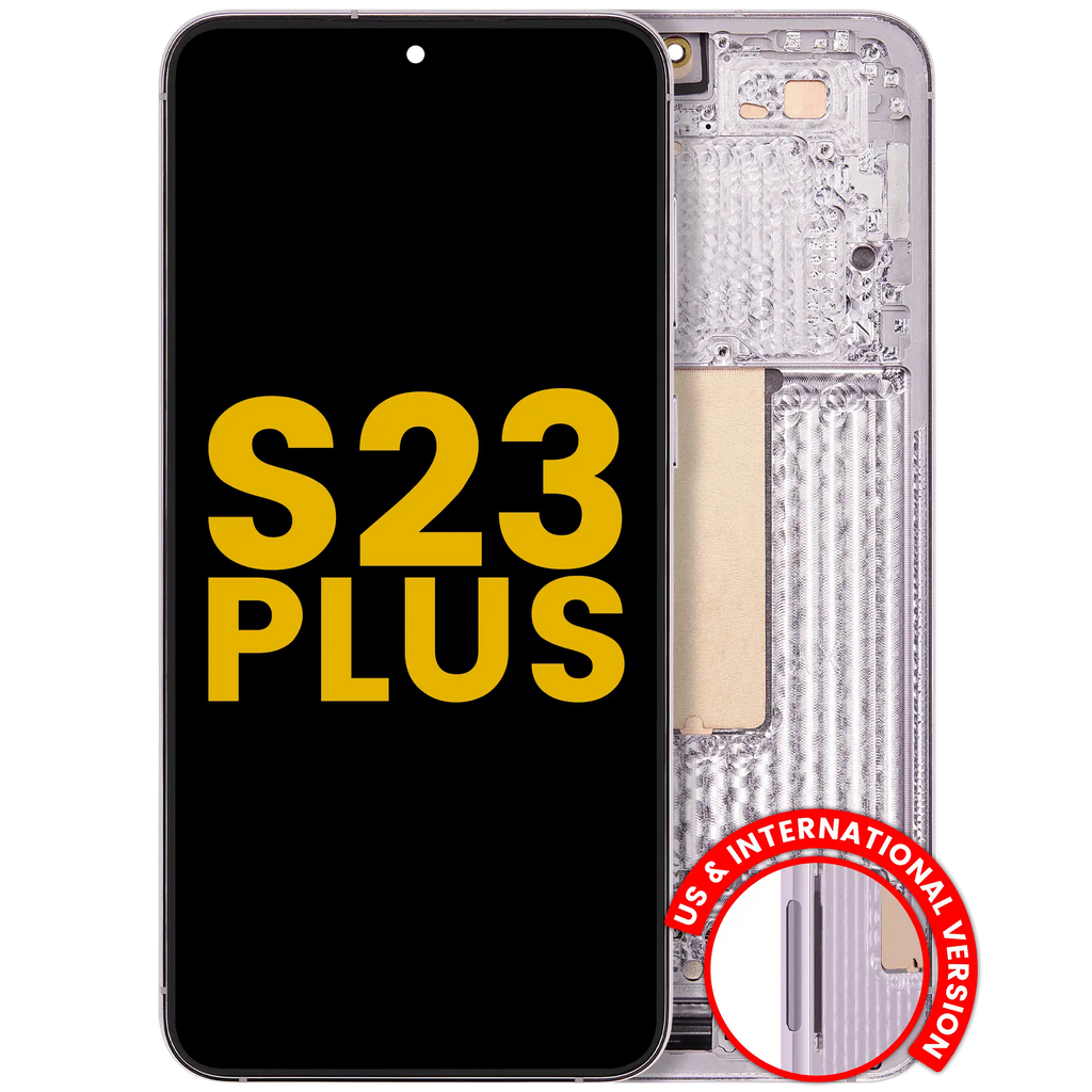 OLED Display with Frame for Samsung Galaxy S23 Plus 5G (US & International) (Refurbished) (Lavender)