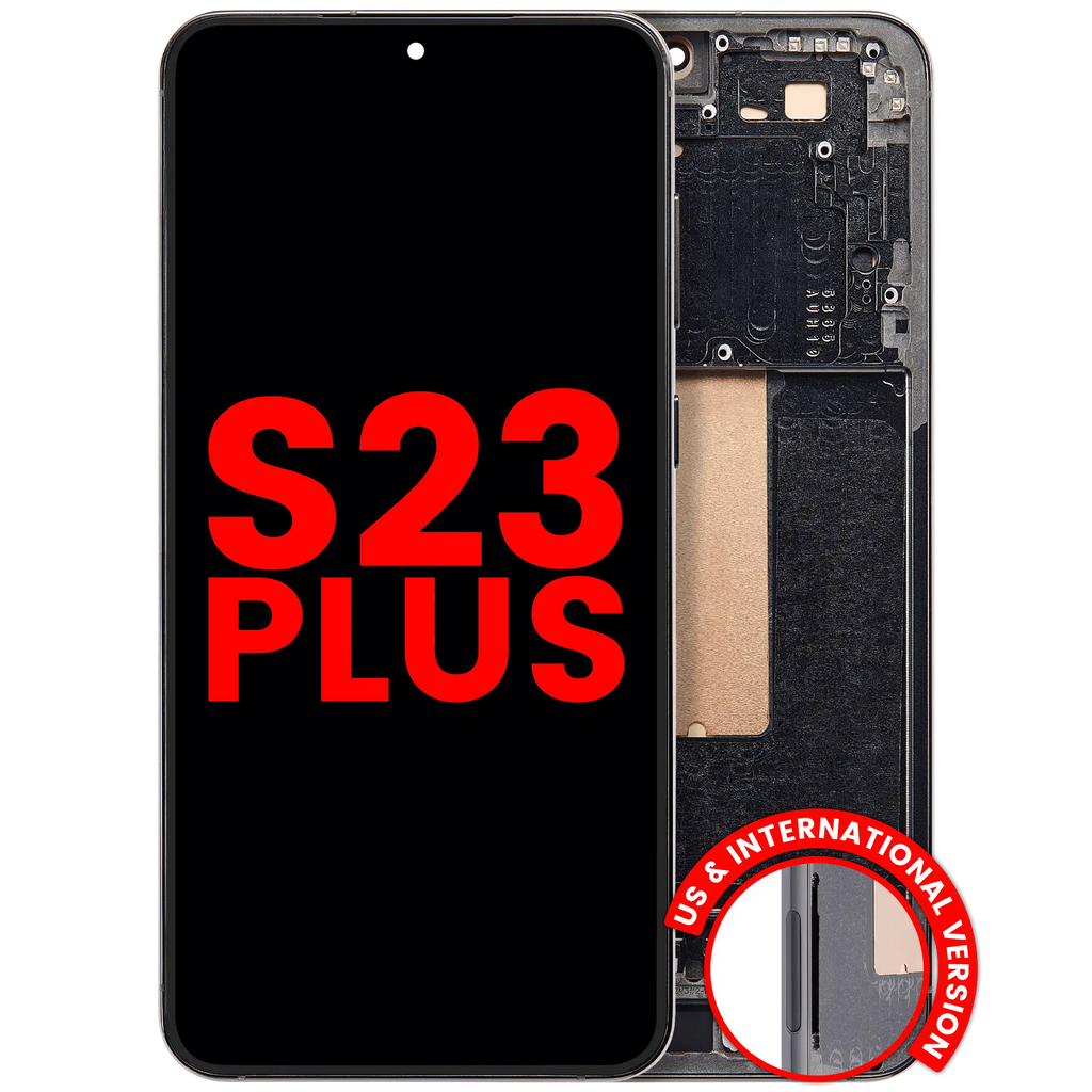 OLED-Display mit Rahmen für Samsung Galaxy S23 Plus Grün Aftermarket Plus