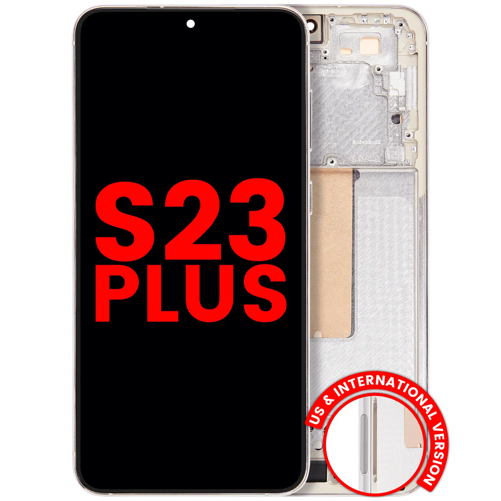 Samsung Galaxy S23 Plus OLED-Display mit Rahmen Cream Aftermarket Plus