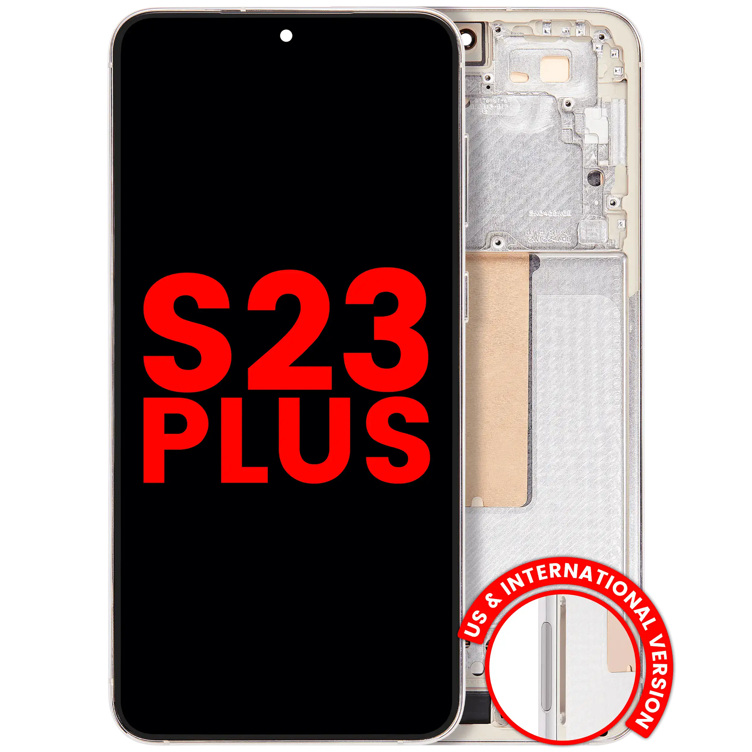 Samsung Galaxy S23 Plus OLED-Display mit Rahmen Cream Aftermarket Plus