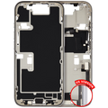 Midframe/Frame with Charging Port Flex and Small Parts for iPhone 16 Pro (US Version) (Used OEM Pull, Quality B) (White Titanium)
