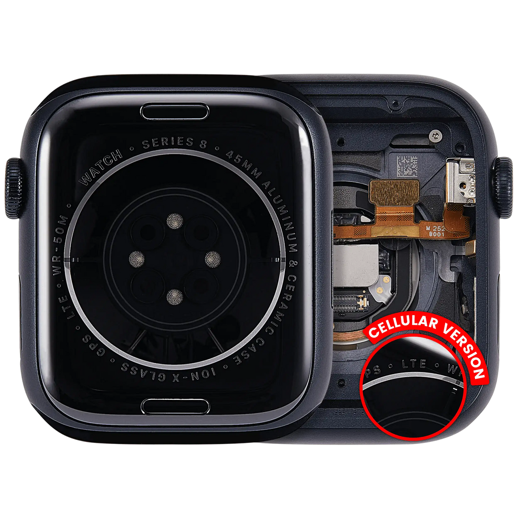 Apple Watch Series 8 45mm Gehäuse gebrauchter OEM-Ausbau, Qualität A Midnight Cellular