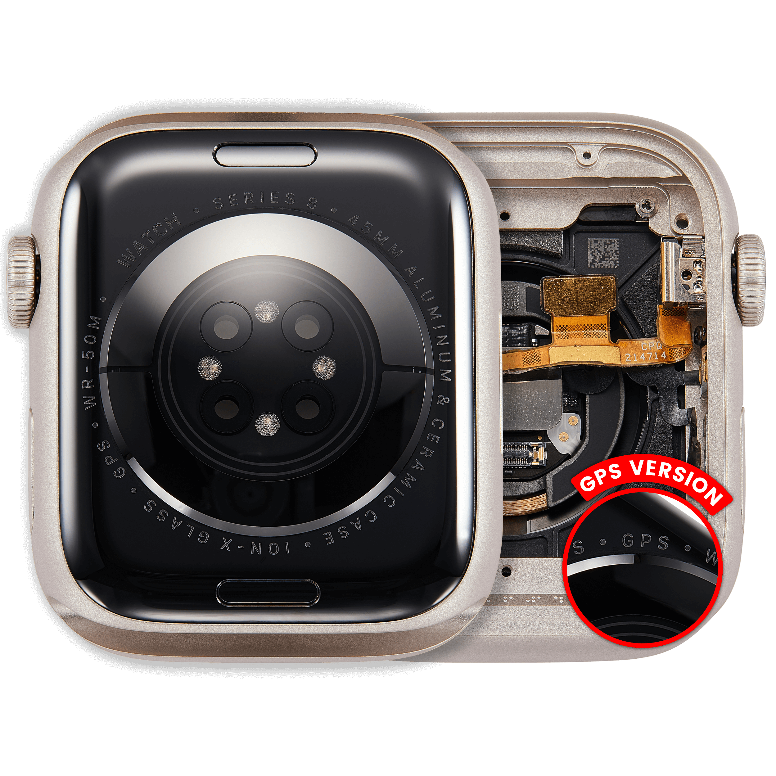 Gehäuse für Apple Watch Series 8 45mm Starlight OEM A