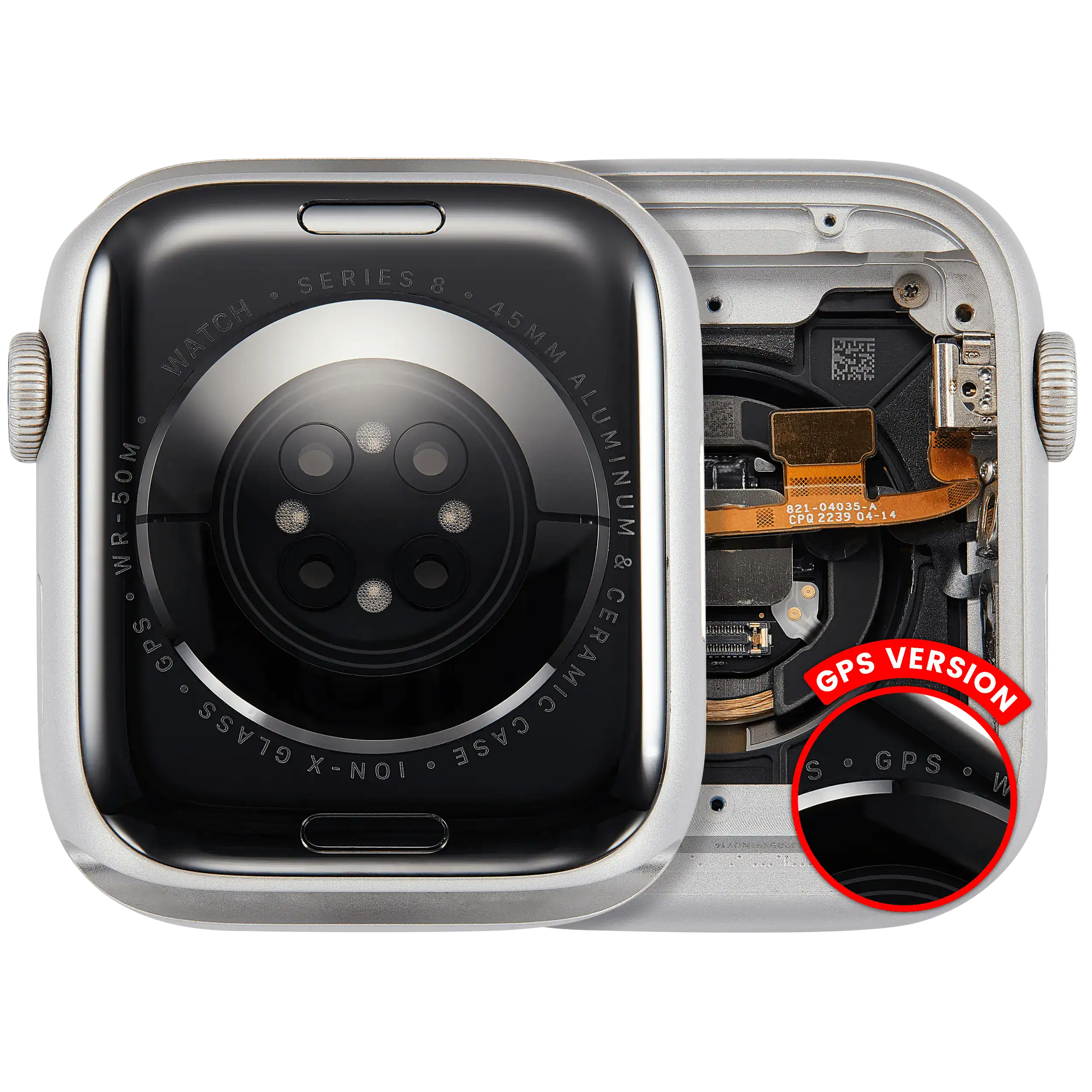 Gehäuse für Apple Watch 8 (45mm) GPS Silber Alu Qualität A