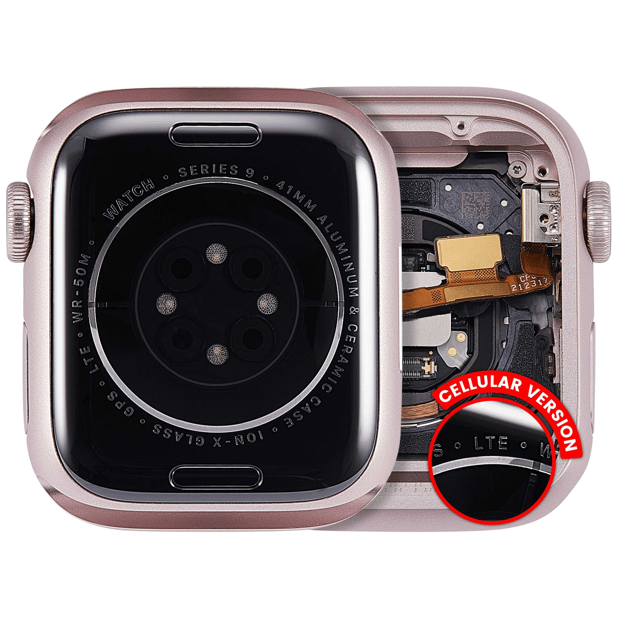 Gehäusemodul Apple Watch Series 9 41mm Pink OEM Pull A Cellular gebraucht