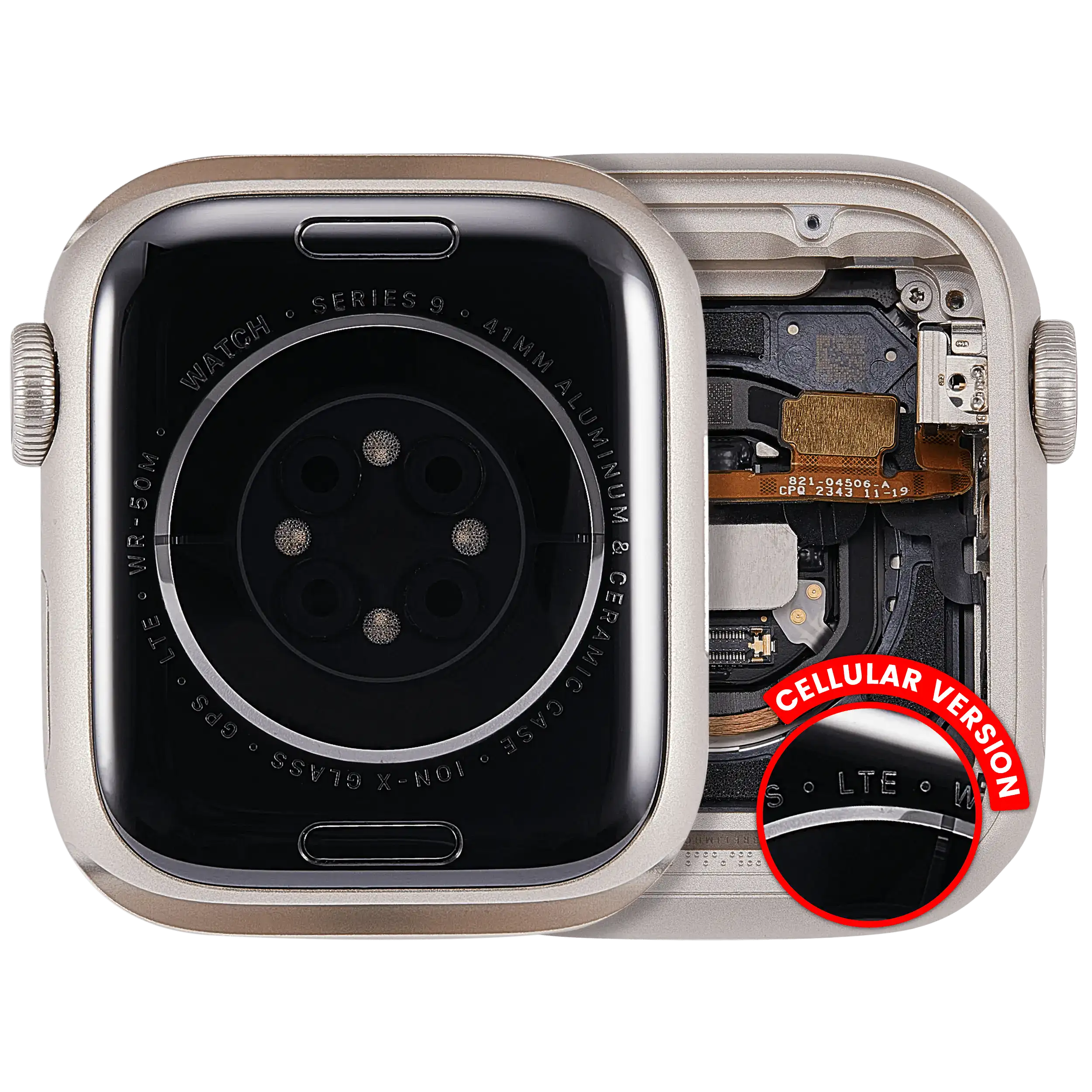 Apple Watch Series 9 41mm Gehäusebaugruppe Cellular Starlight OEM Pull A