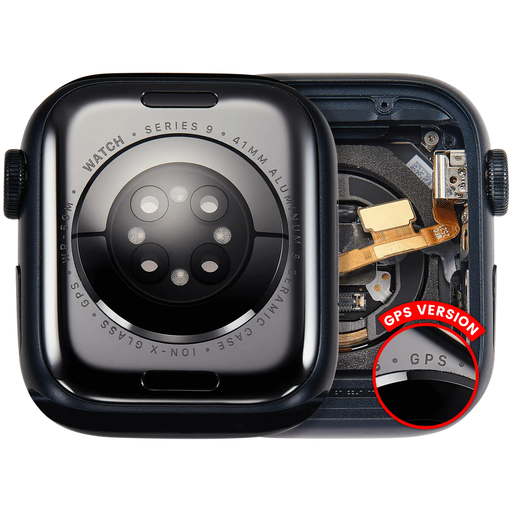 Housing Unit for Apple Watch Series 9 (41mm) - GPS Version - Aluminum / Midnight - Used OEM Pull, Grade A
