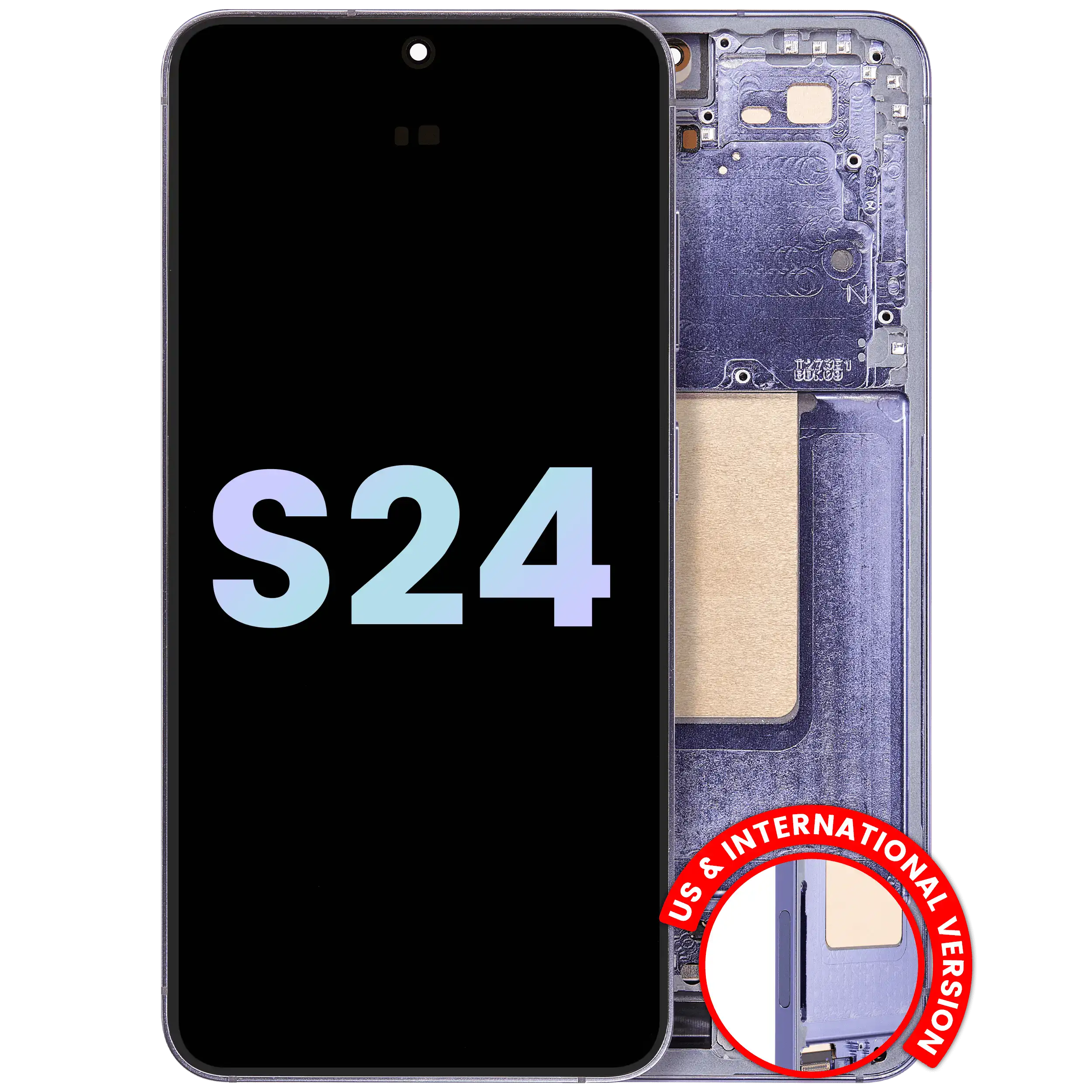 OLED-Display mit Rahmen für Samsung Galaxy S24 Cobalt Violet Service Pack