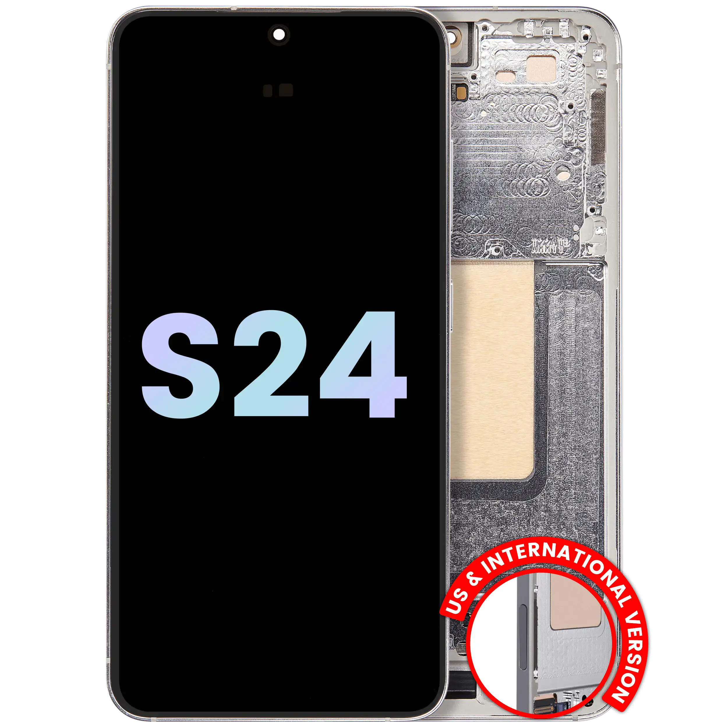 Samsung Galaxy S24 OLED-Display mit Rahmen (Service Pack) Marmorgrau