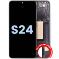 OLED-Display mit Rahmen für Samsung Galaxy S24 (Service Pack) Onyx Black