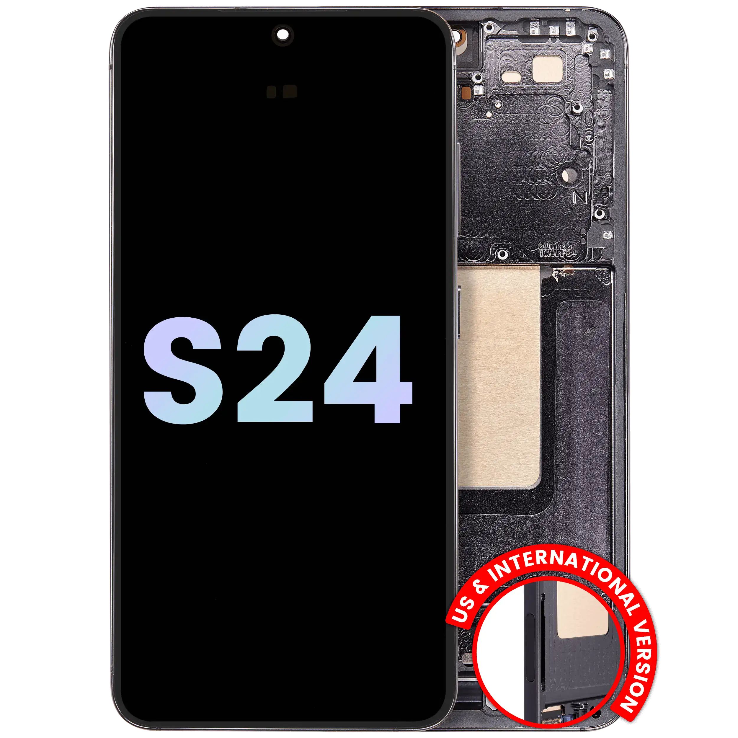 OLED-Display mit Rahmen für Samsung Galaxy S24 (Service Pack) Onyx Black