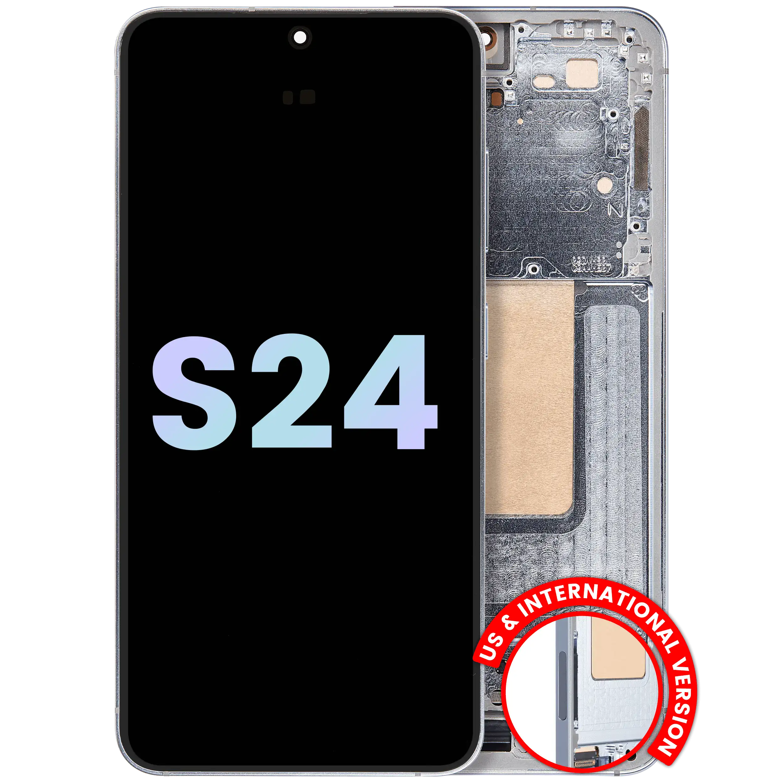 OLED-Display mit Rahmen Samsung Galaxy S24 Sapphire Blue Service Pack