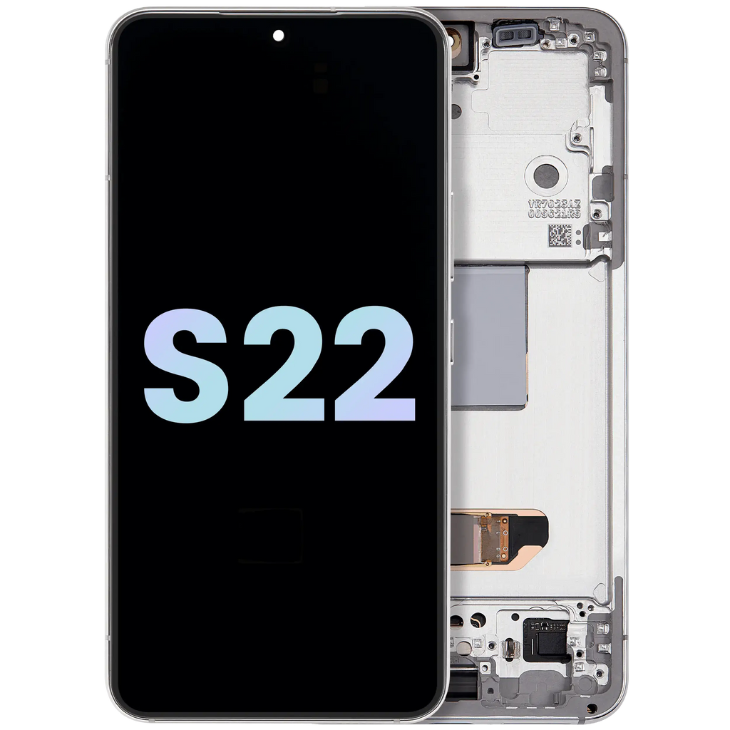 OLED-Display mit Rahmen für Samsung Galaxy S22 5G (Service Pack) (Weiß)