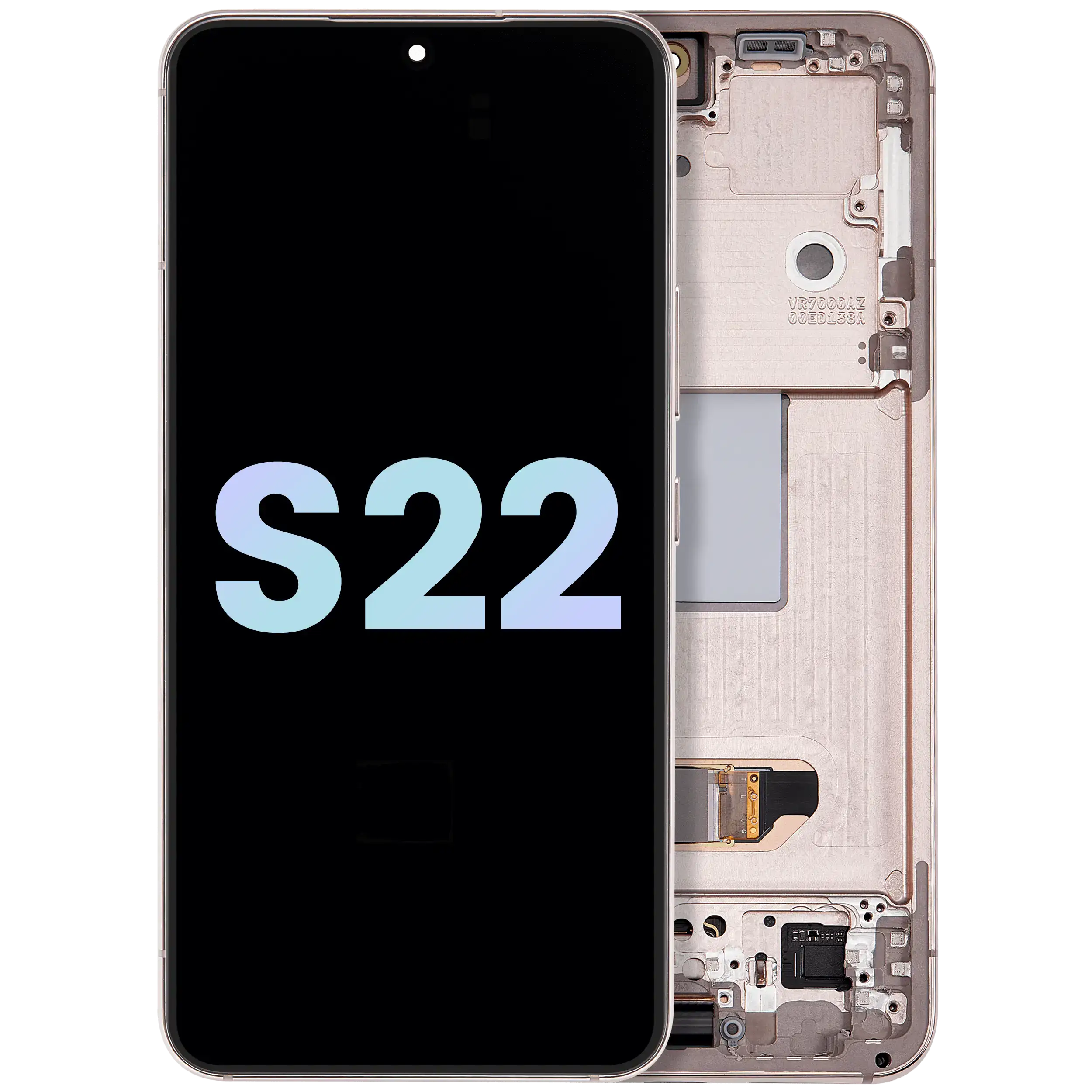 OLED-Display mit Rahmen für Samsung Galaxy S22 5G (Service Pack) (Pink Gold)