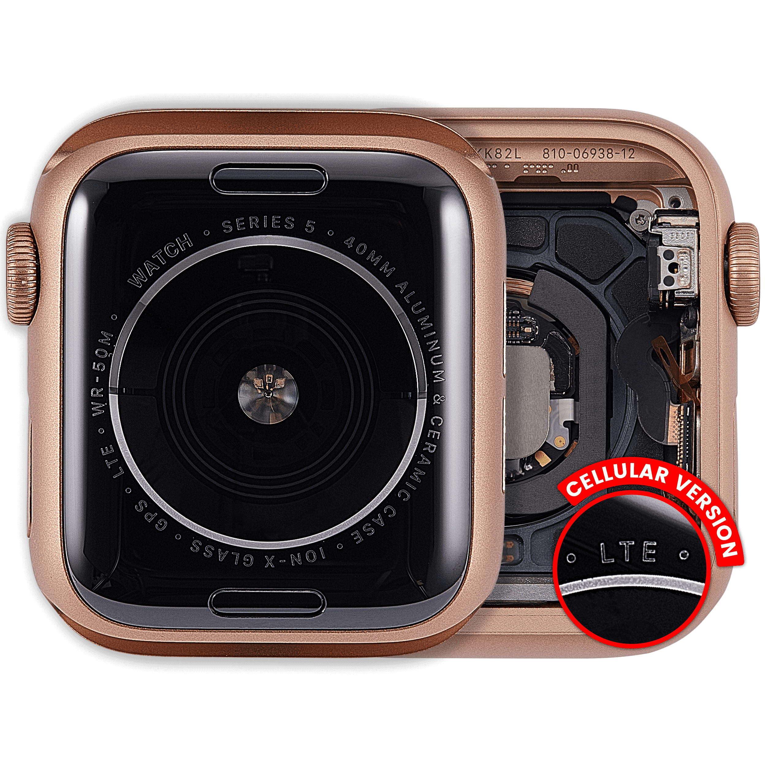 Gehäuseeinheit Apple Watch Series 5 40mm Gold OEM Pull A Cellular