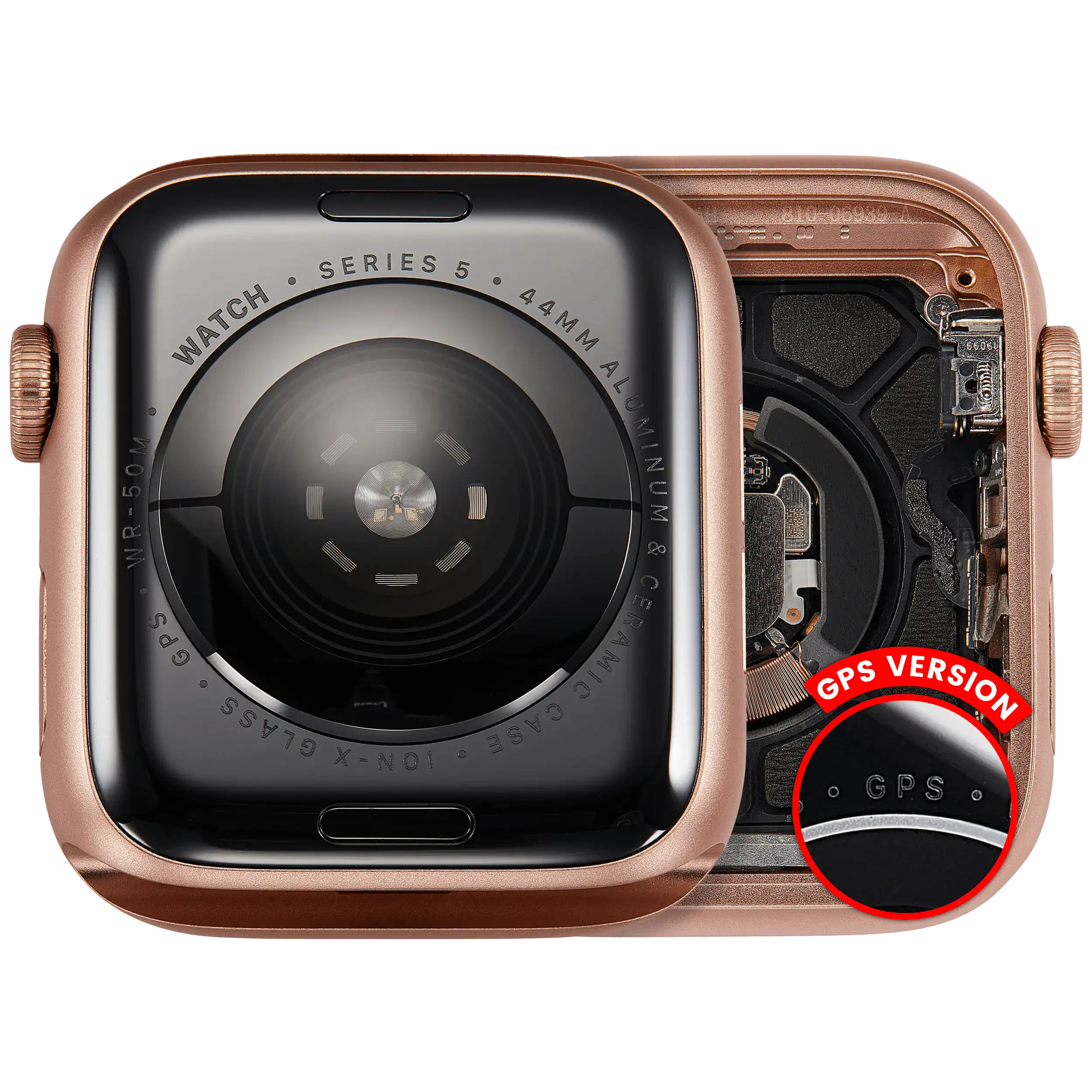 Gehäuse für Apple Watch Series 5 (44mm) GPS – gebrauchter OEM-Ausbau, Qualität A – Aluminium/Gold