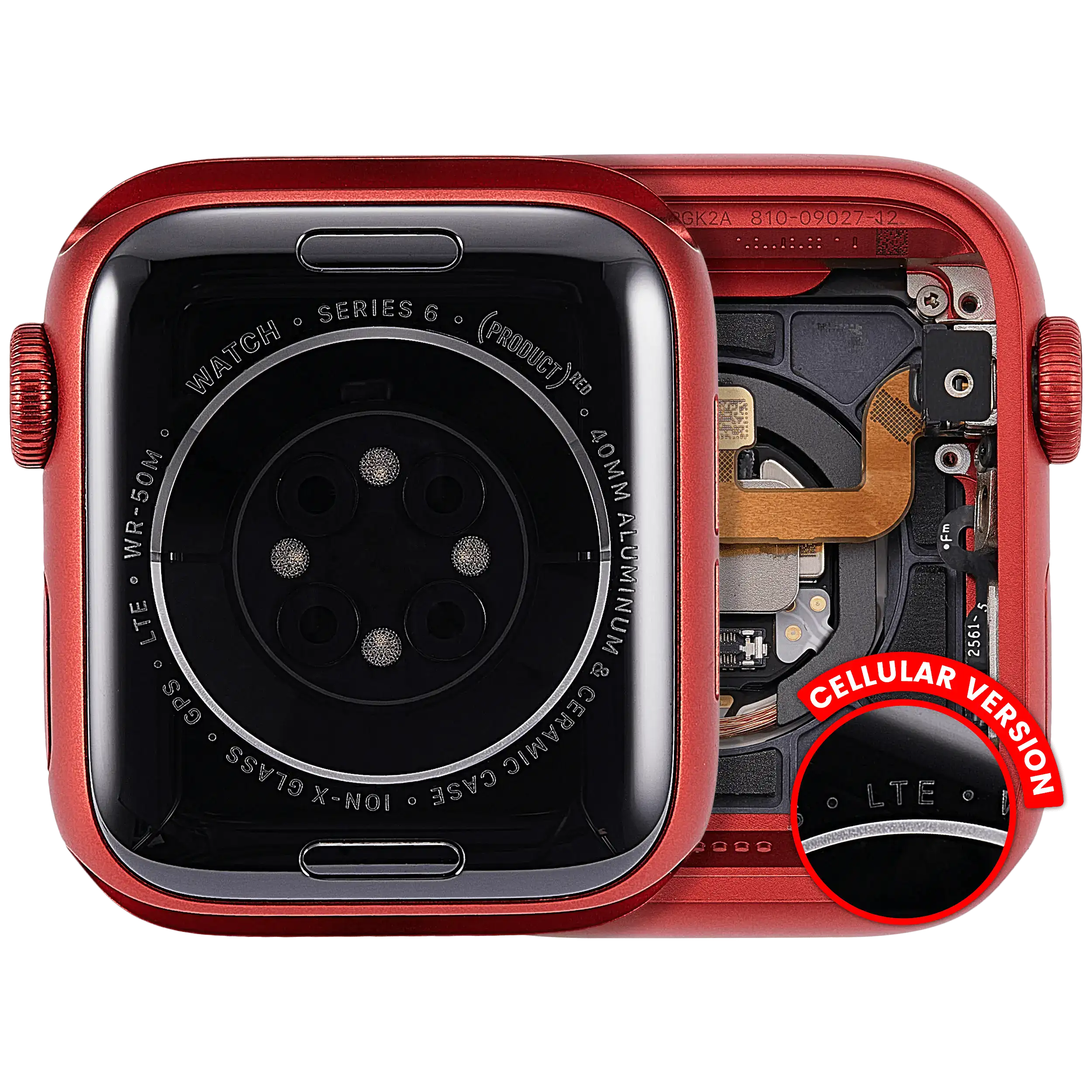 Gehäuse-Baugruppe Apple Watch 6 40mm Alu Rot Cellular gebrauchter OEM-Ausbau, Qu