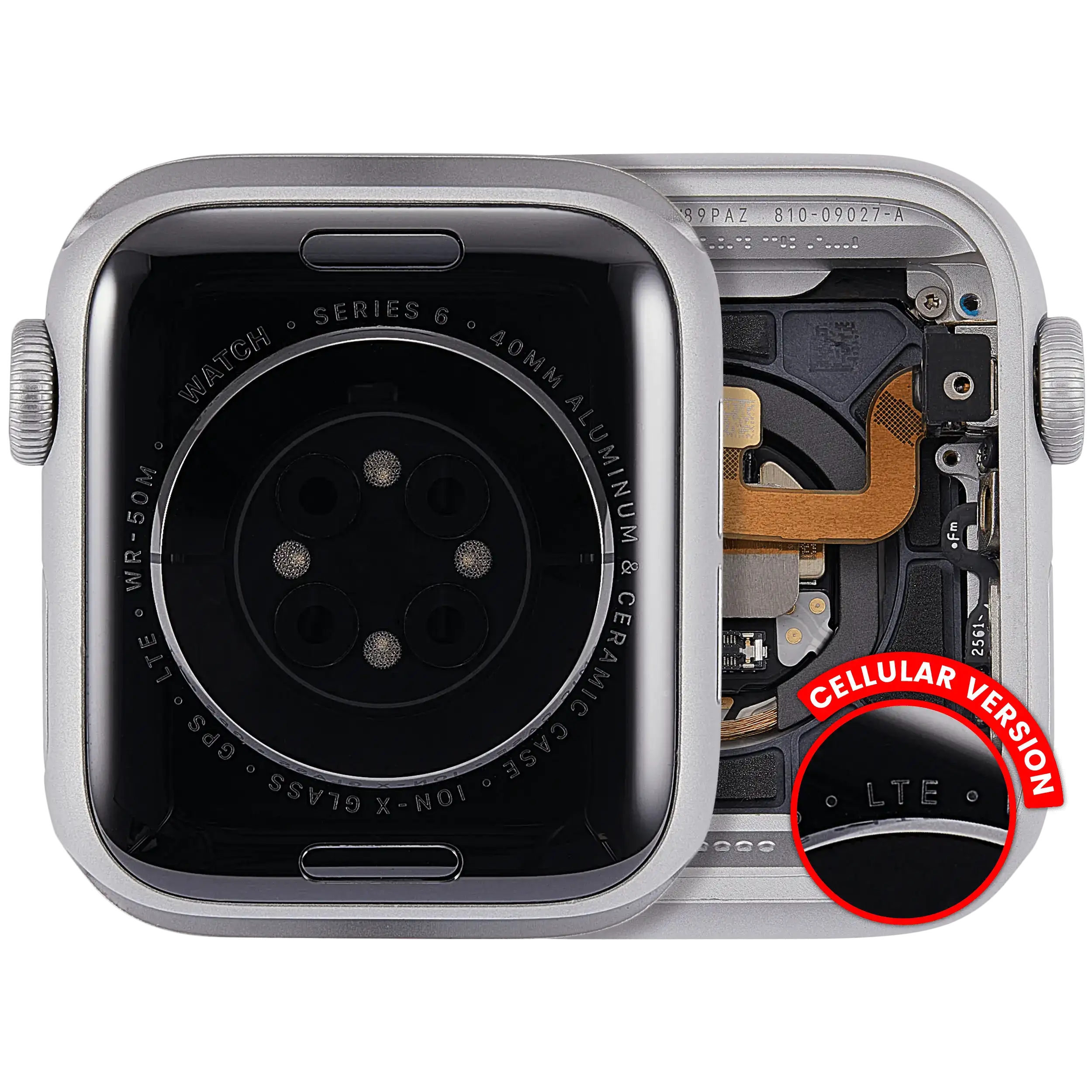 Housing Assembly for Apple Watch Series 6 (40MM) – Cellular – Aluminum/Silver – Quality A (OEM-Refurbished)