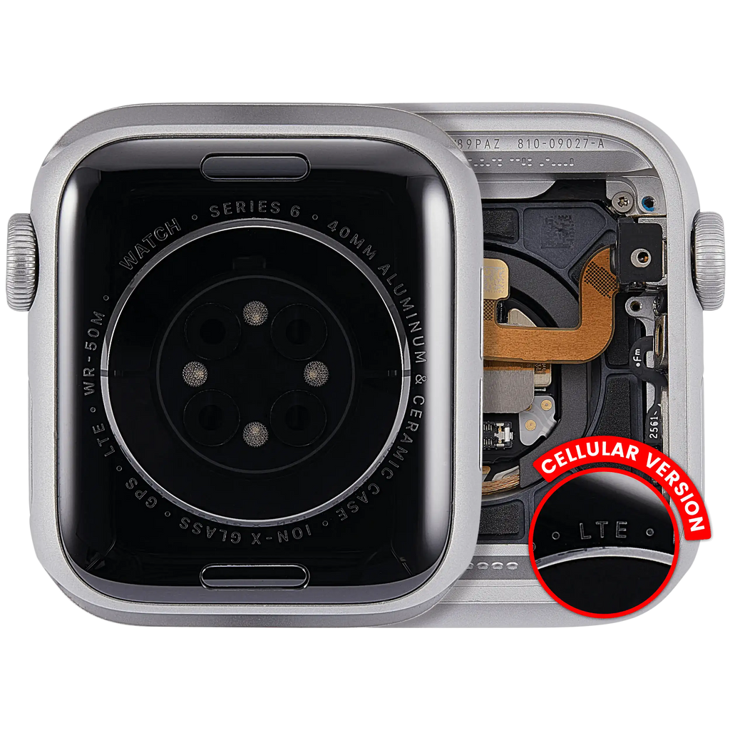 Housing Assembly for Apple Watch Series 6 (40MM) – Cellular – Aluminum/Silver – Quality A (OEM-Refurbished)