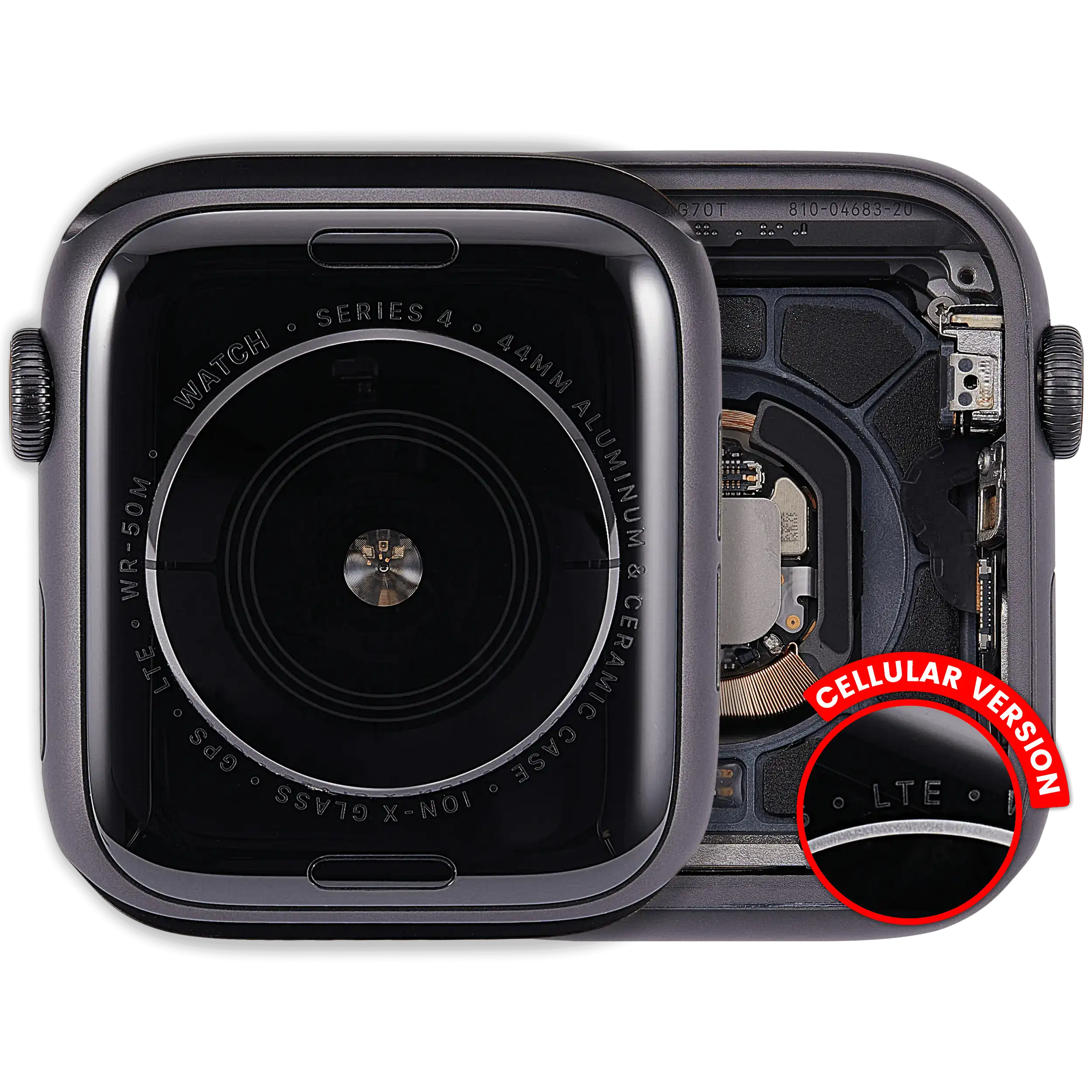 Gehäuse für Apple Watch Series 4 (44mm) – Space Black (Cellular, gebrauchter OEM